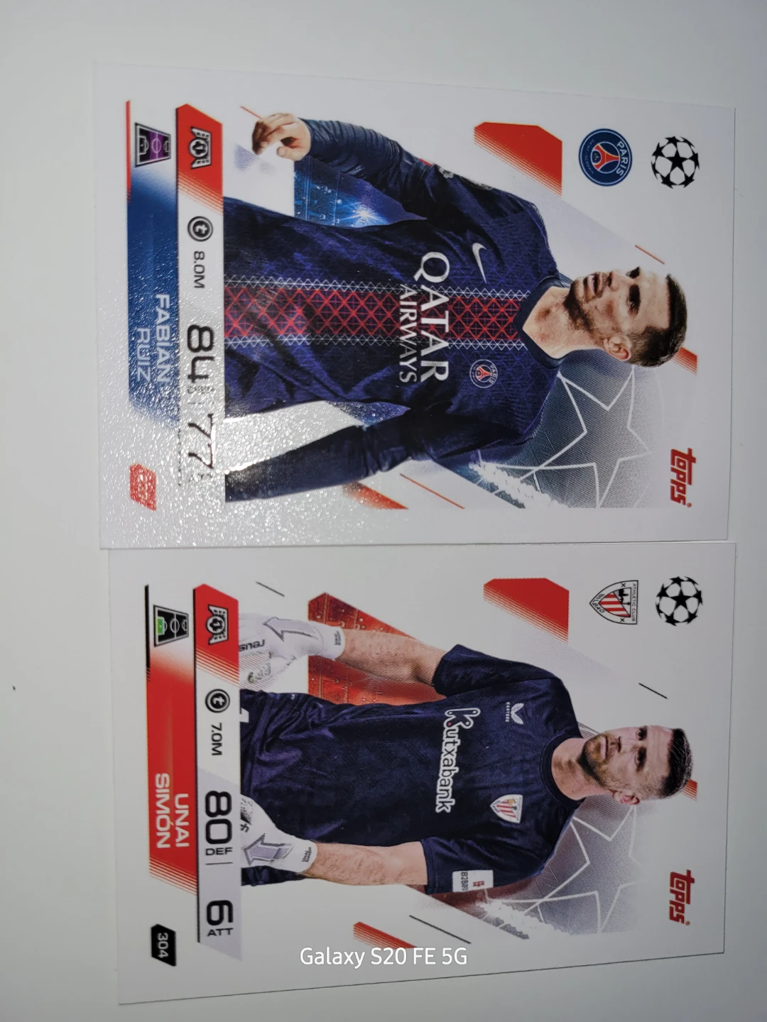 Topps Football Cards - Fabian Ruiz & Unai Simon