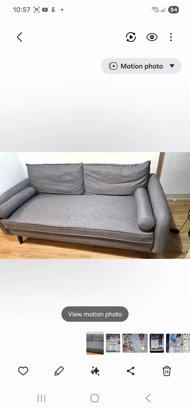 Grey Sofa Couch with Bolster Arms