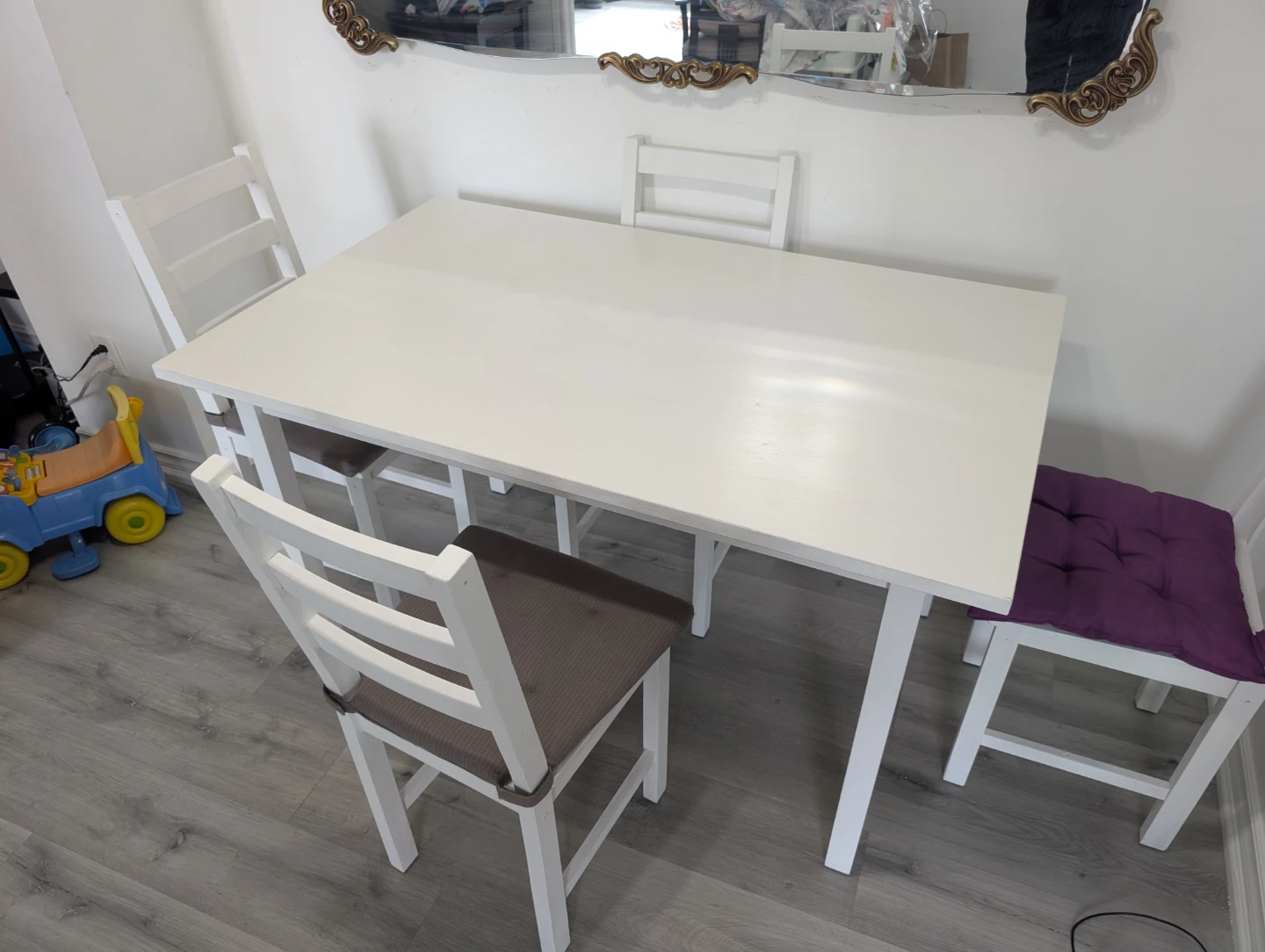 IKEA NÄSINGE / NORDVIKEN Dining Table and 4 Chairs White - photo 2