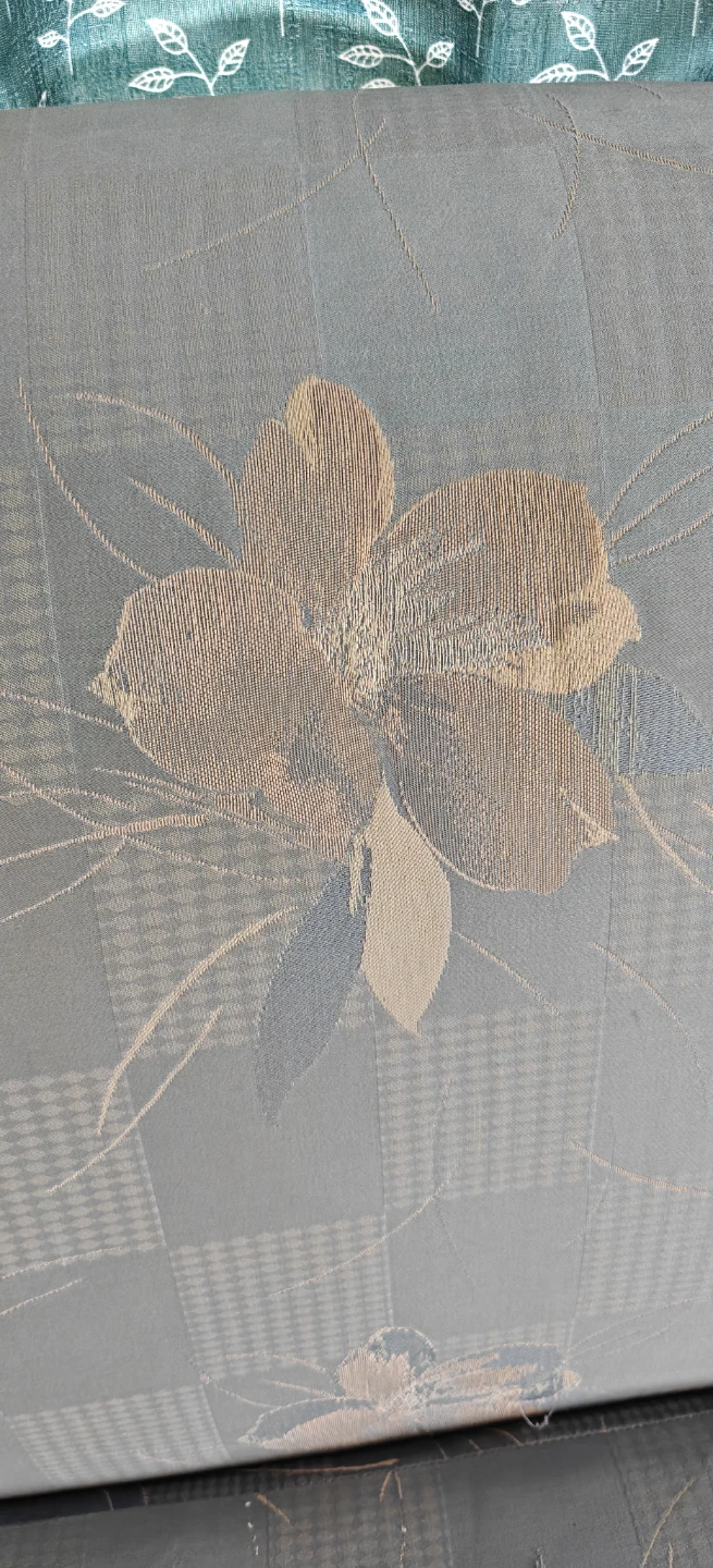 Blue Floral Pattern Sofa with Pillows - photo 2