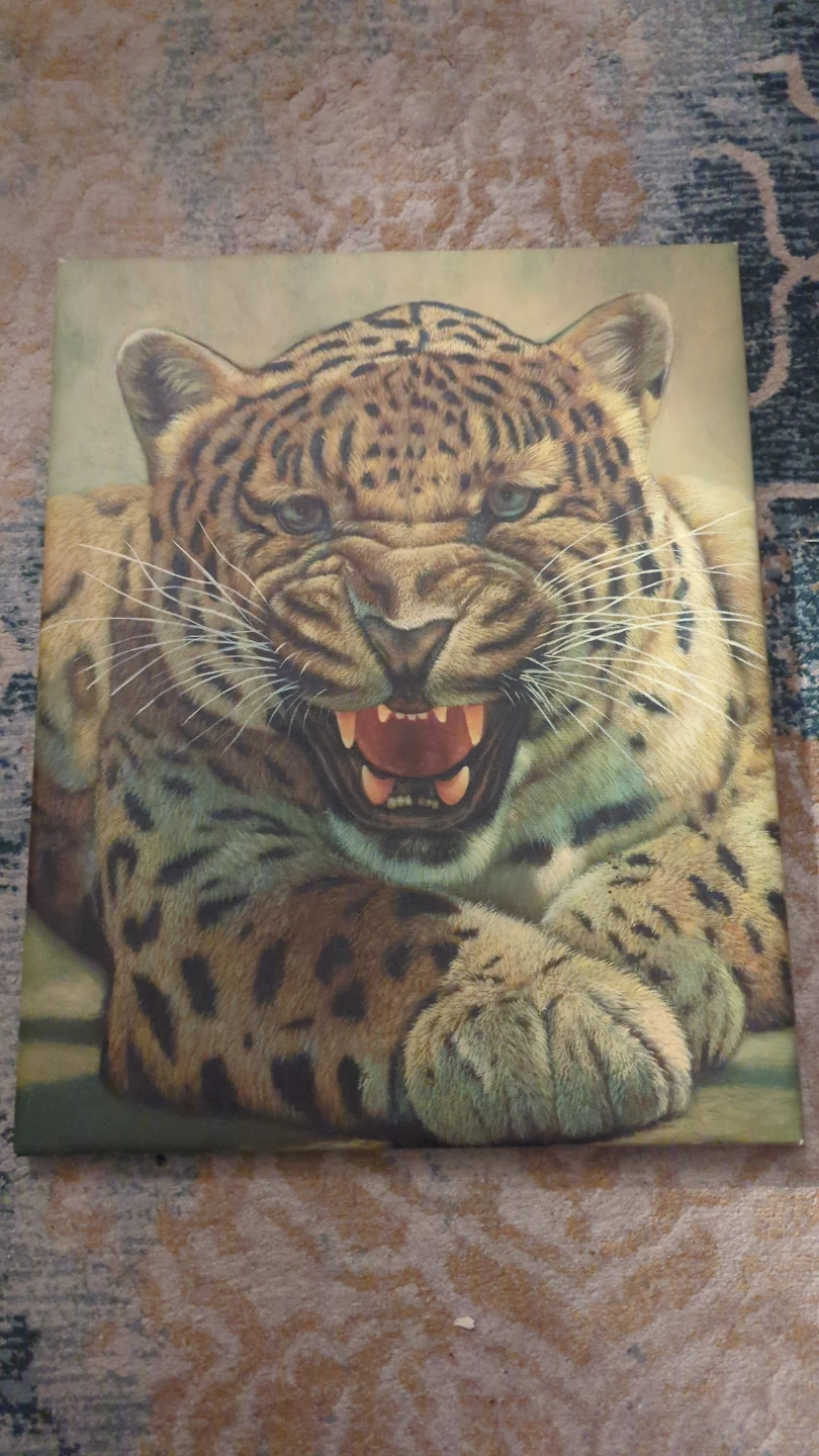 Growling Leopard Acrylic Painting Original