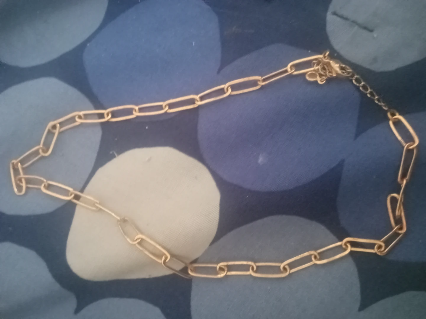 Gold Tone Paperclip Chain Necklace