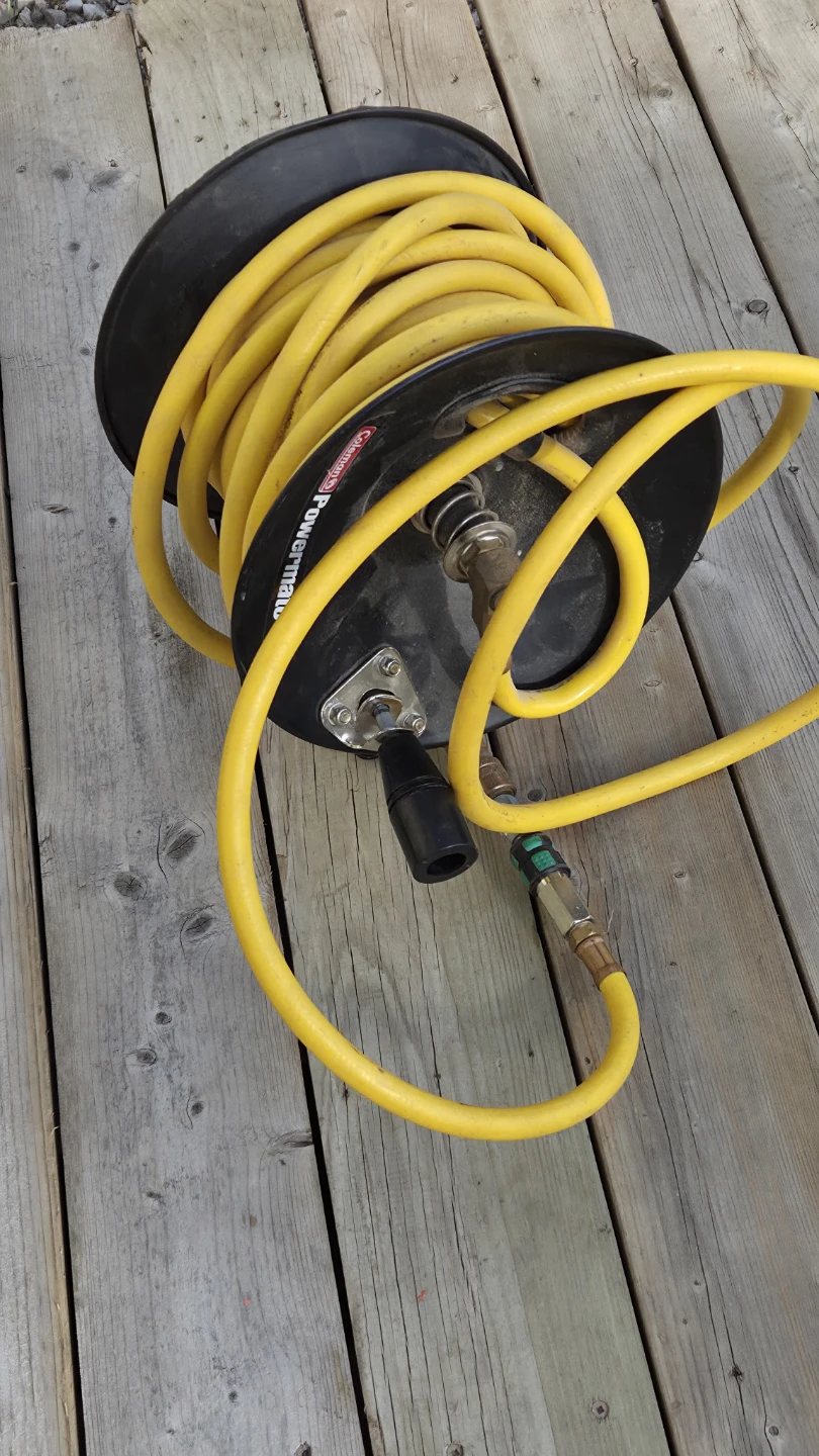 Power-Flow Air Hose Reel with Yellow Hose