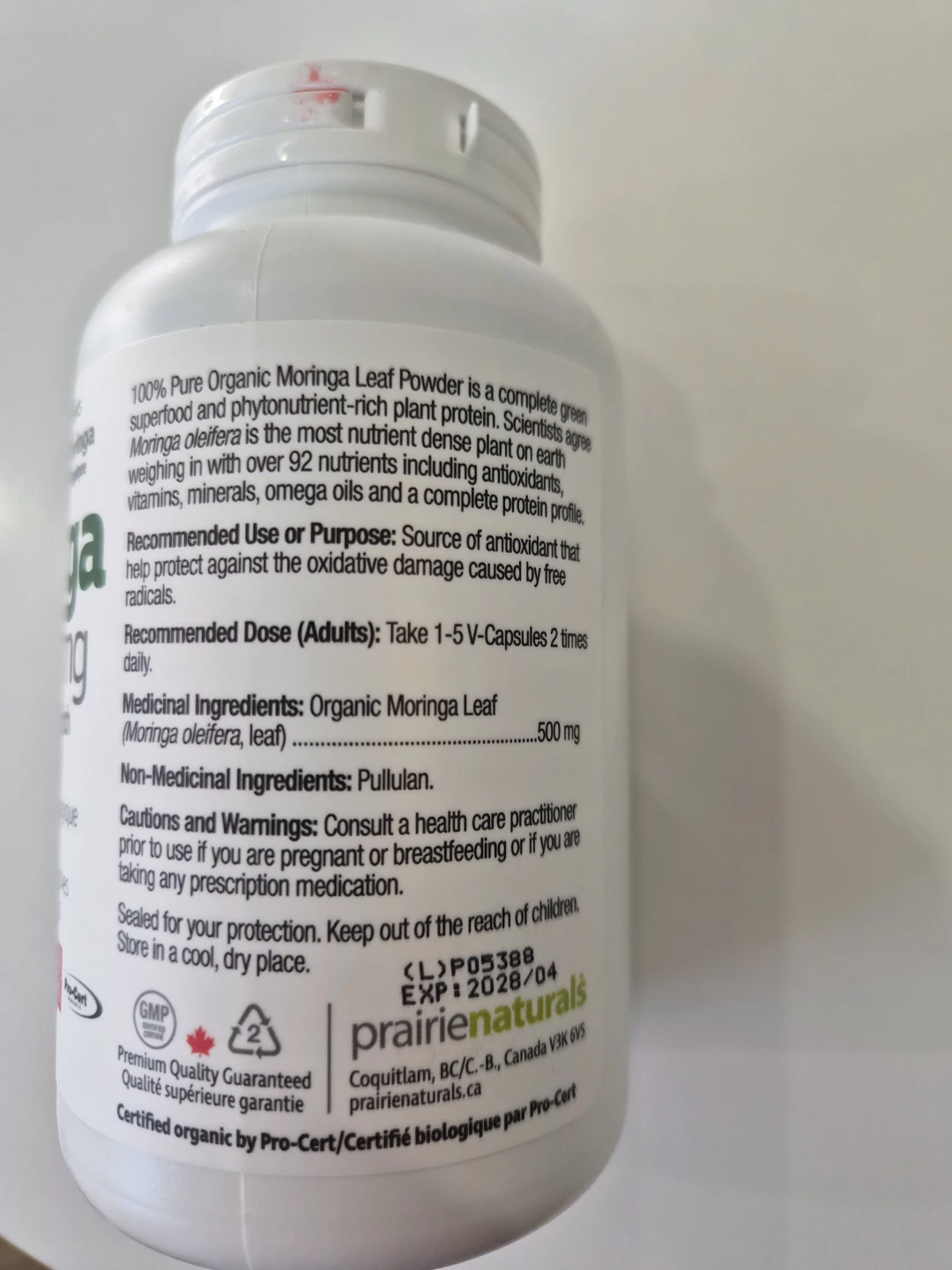Moringa Leaf 500mg V-Capsules (180 Count) - photo 2
