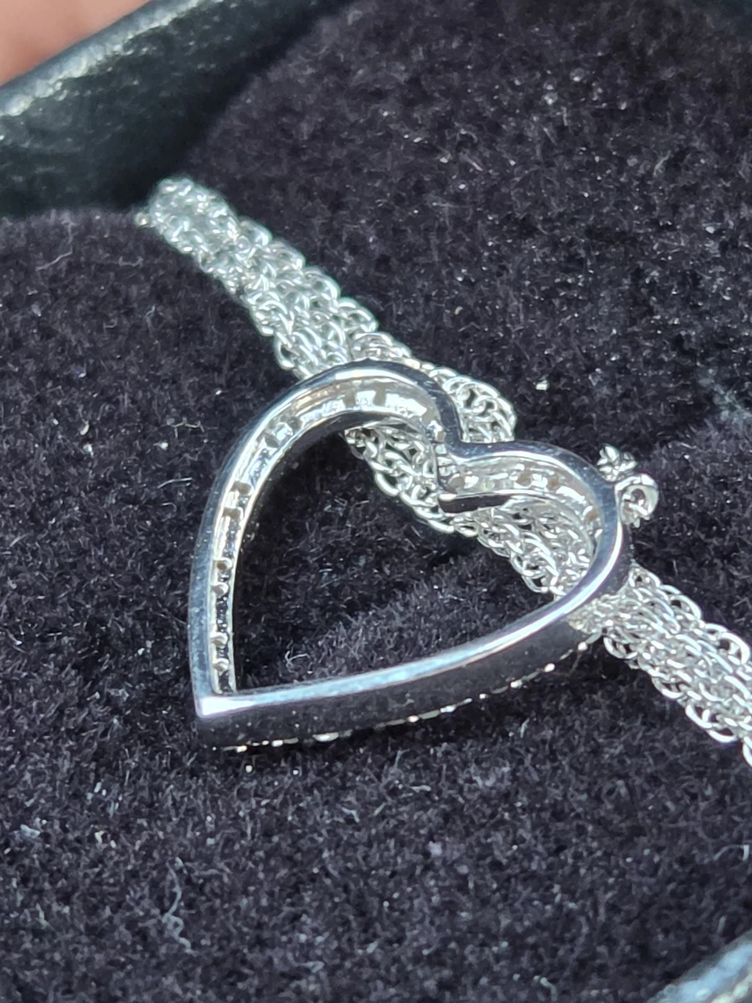 Diamond Heart necklace on sterling silver chain - photo 2