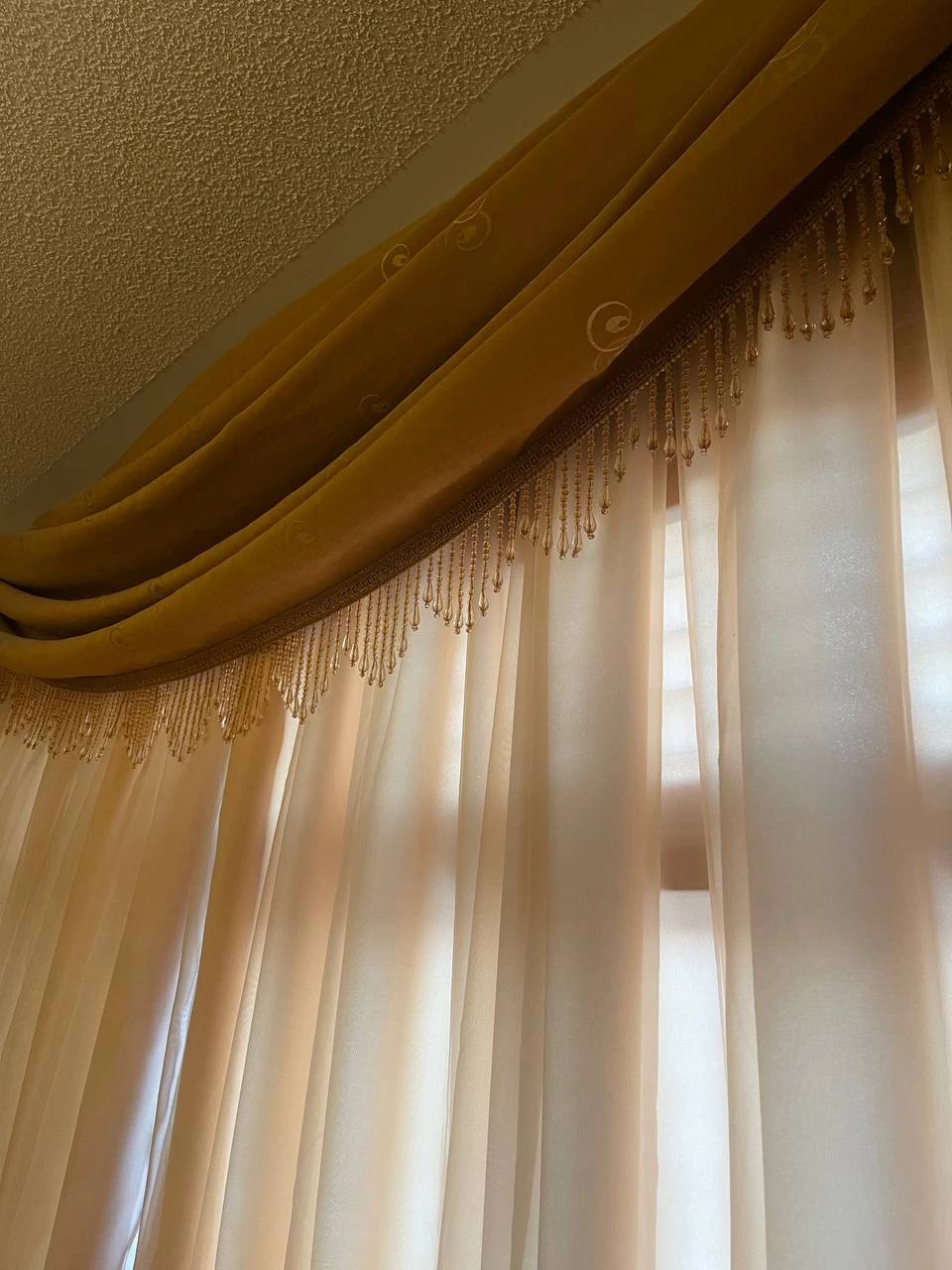 Traditional Gold Ornate and Sheer Curtains - photo 4
