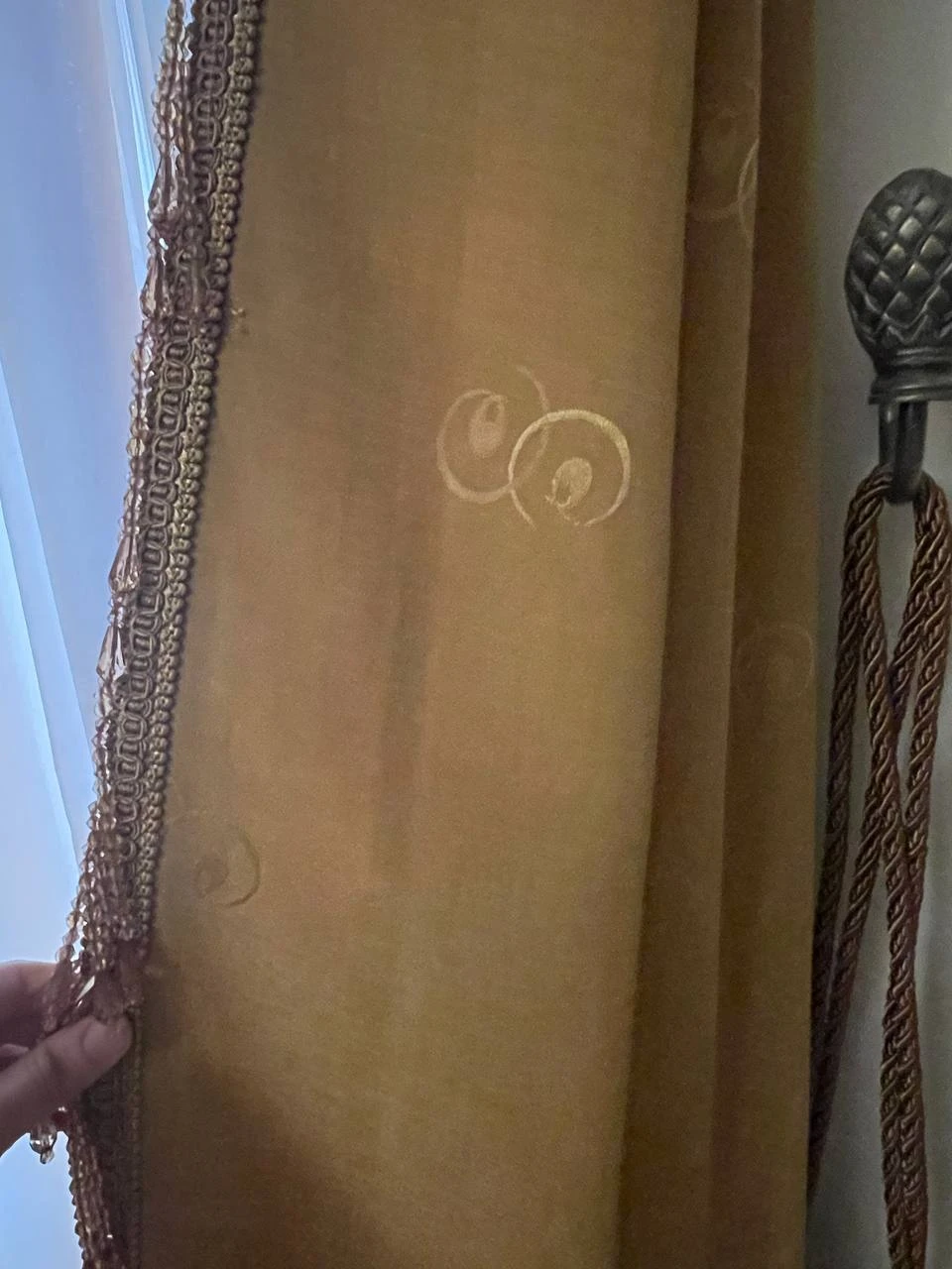 Traditional Gold Ornate and Sheer Curtains - photo 5