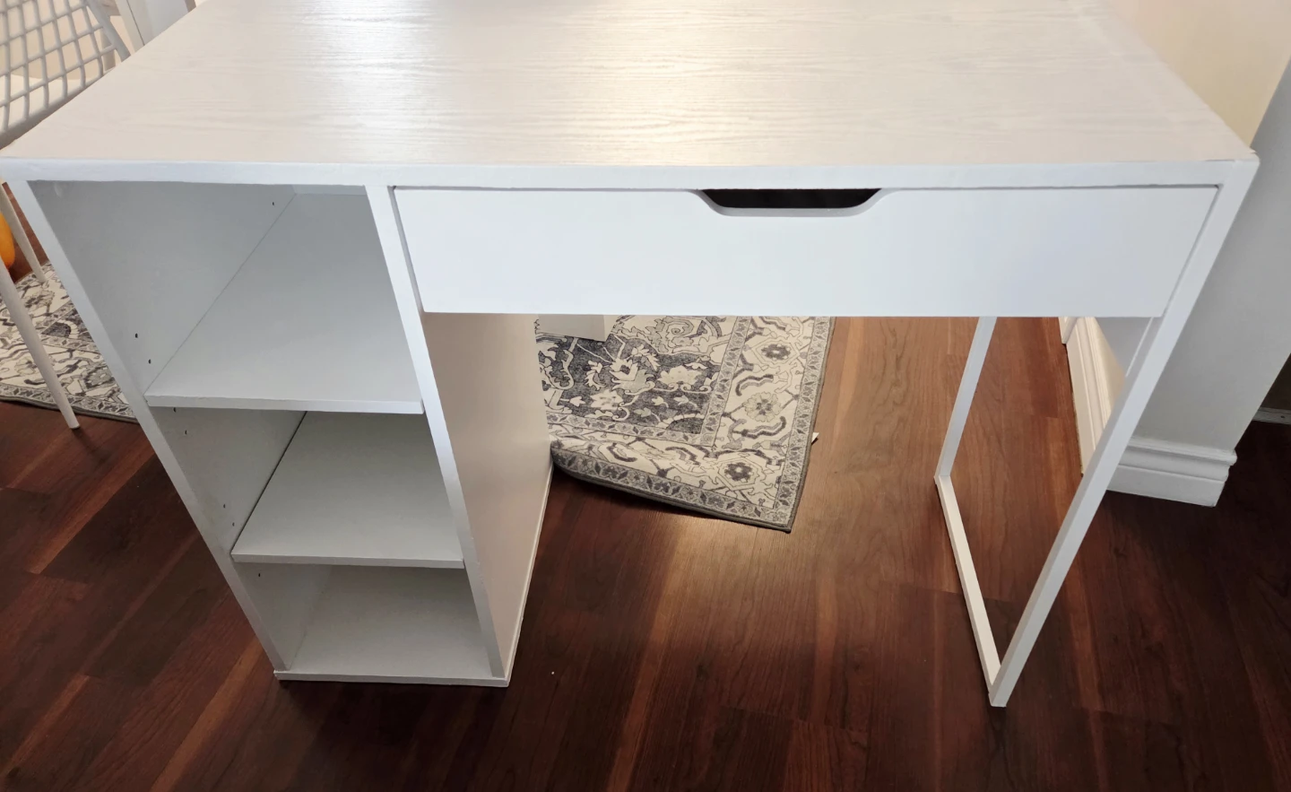 White Desk with Shelves and Drawer