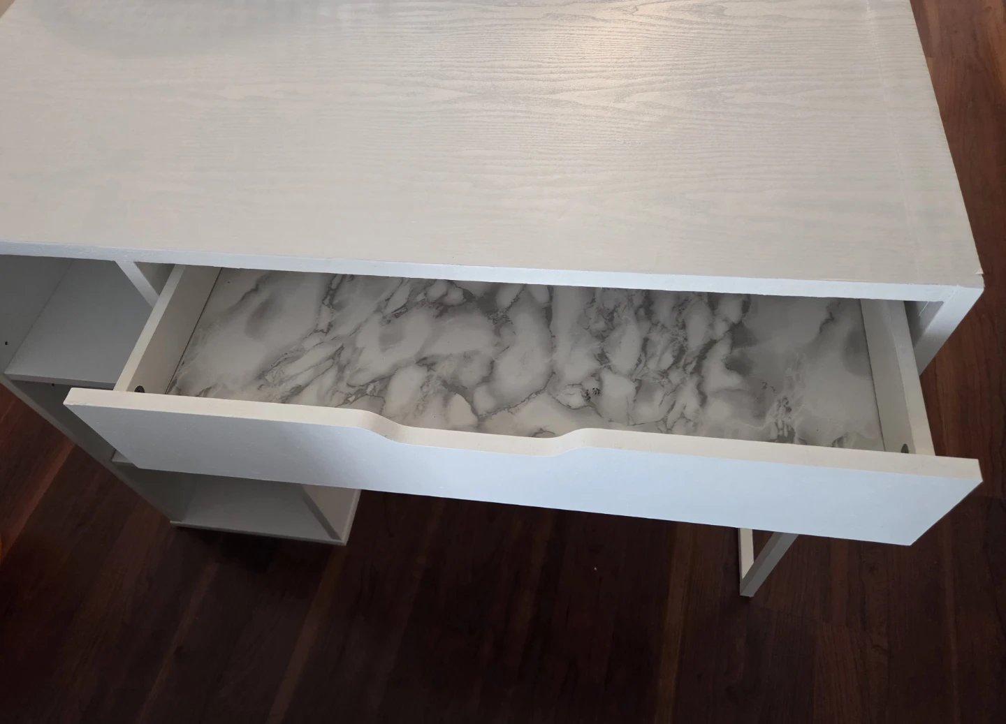 White Desk with Shelves and Drawer - photo 2