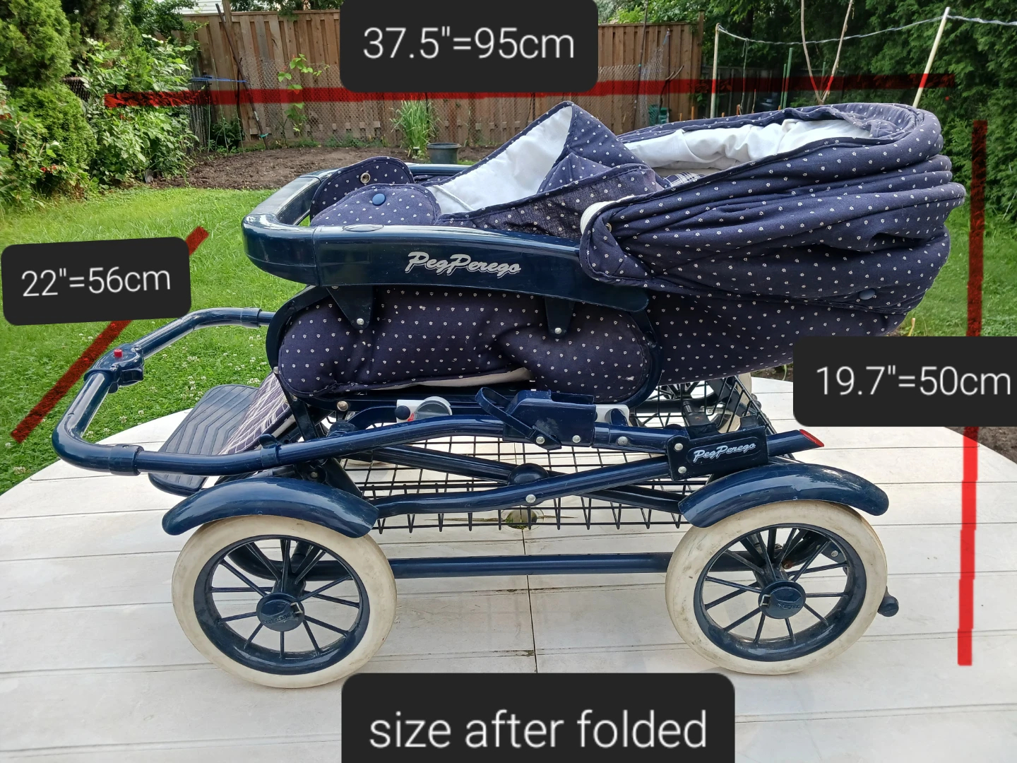 Peg Perego Blue Plaid Pram Stroller - photo 2