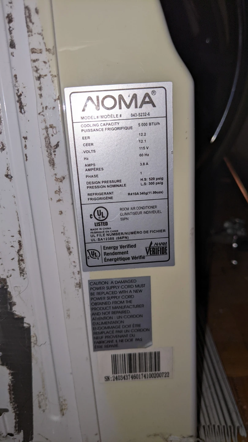 NOMA 5000 BTU Window Air Conditioner - photo 2