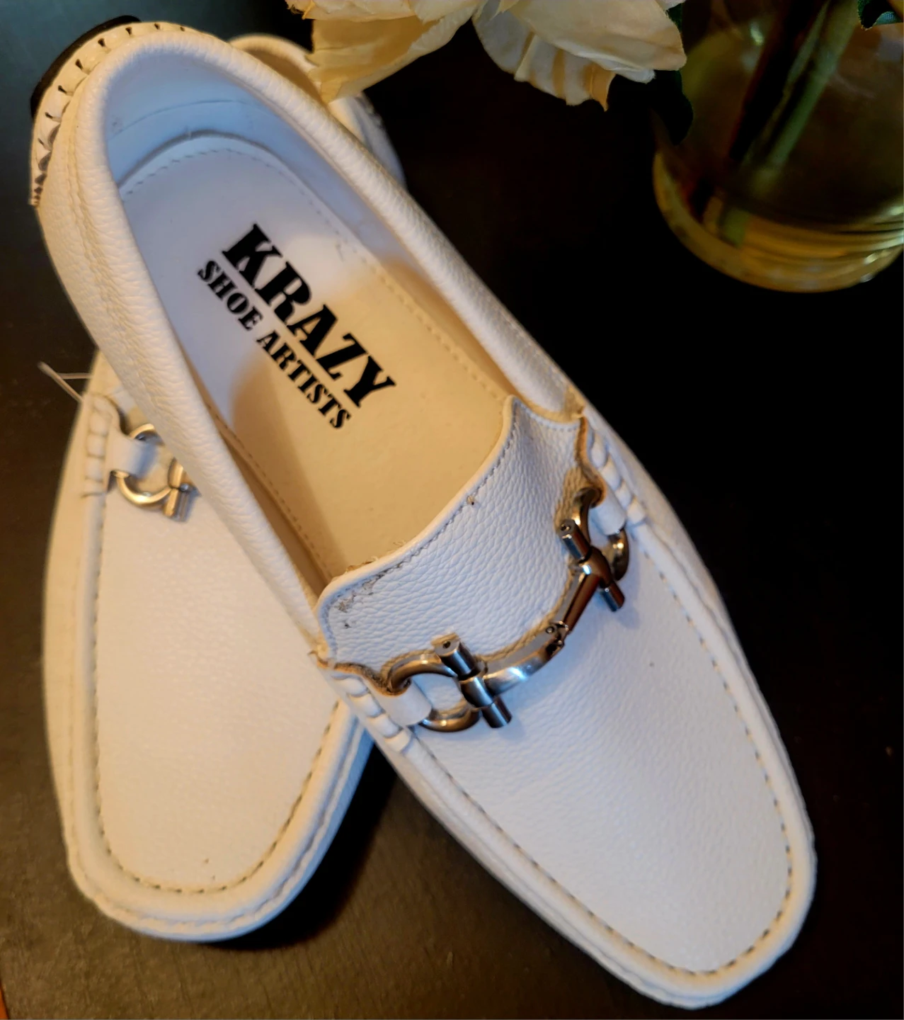 KRAZY SHOE ARTISTS White Loafer Shoes