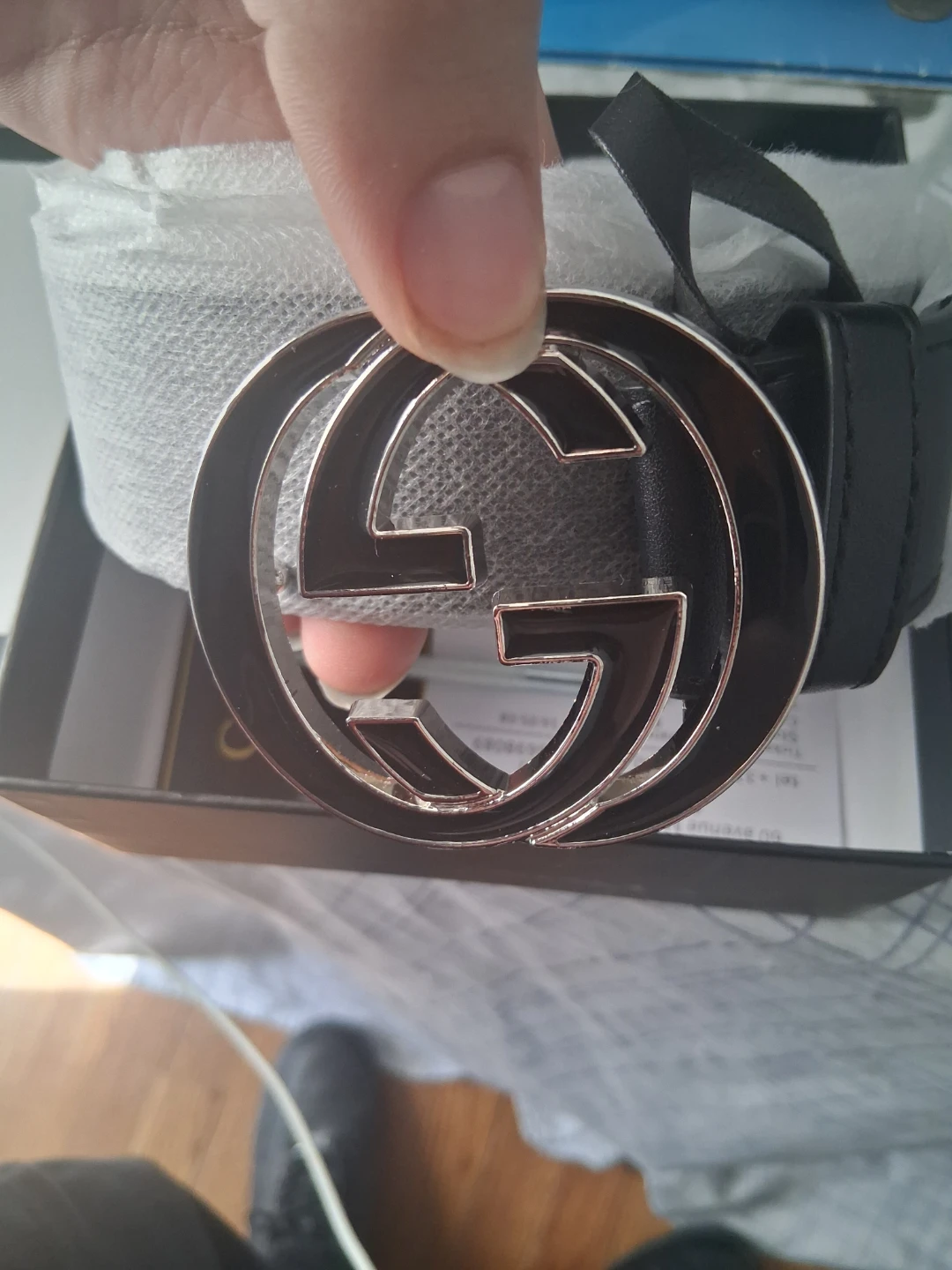 Gucci Black Leather Belt