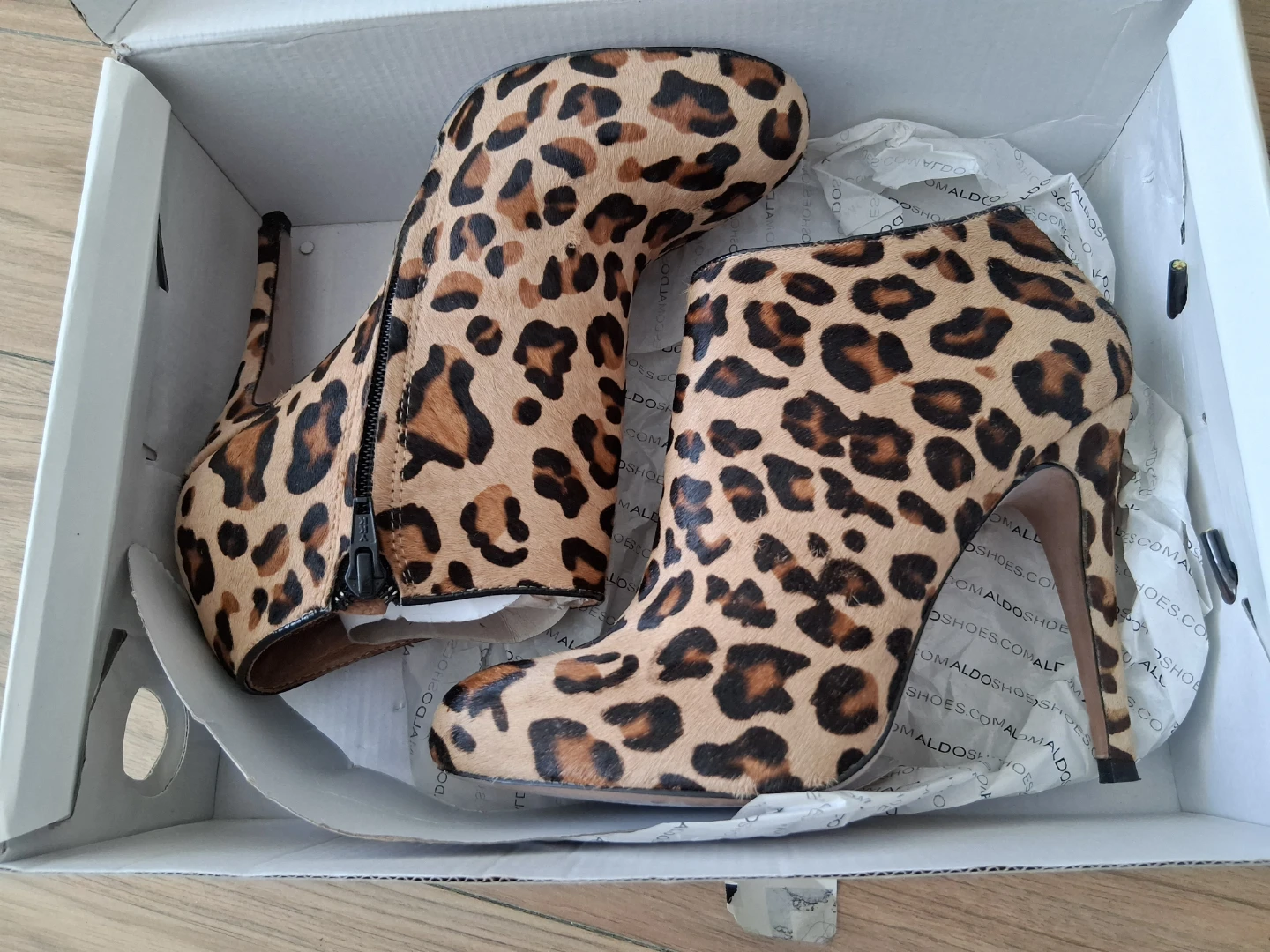ALDO Gaunt 24 Leopard Print Heeled Ankle Boots! - photo 3