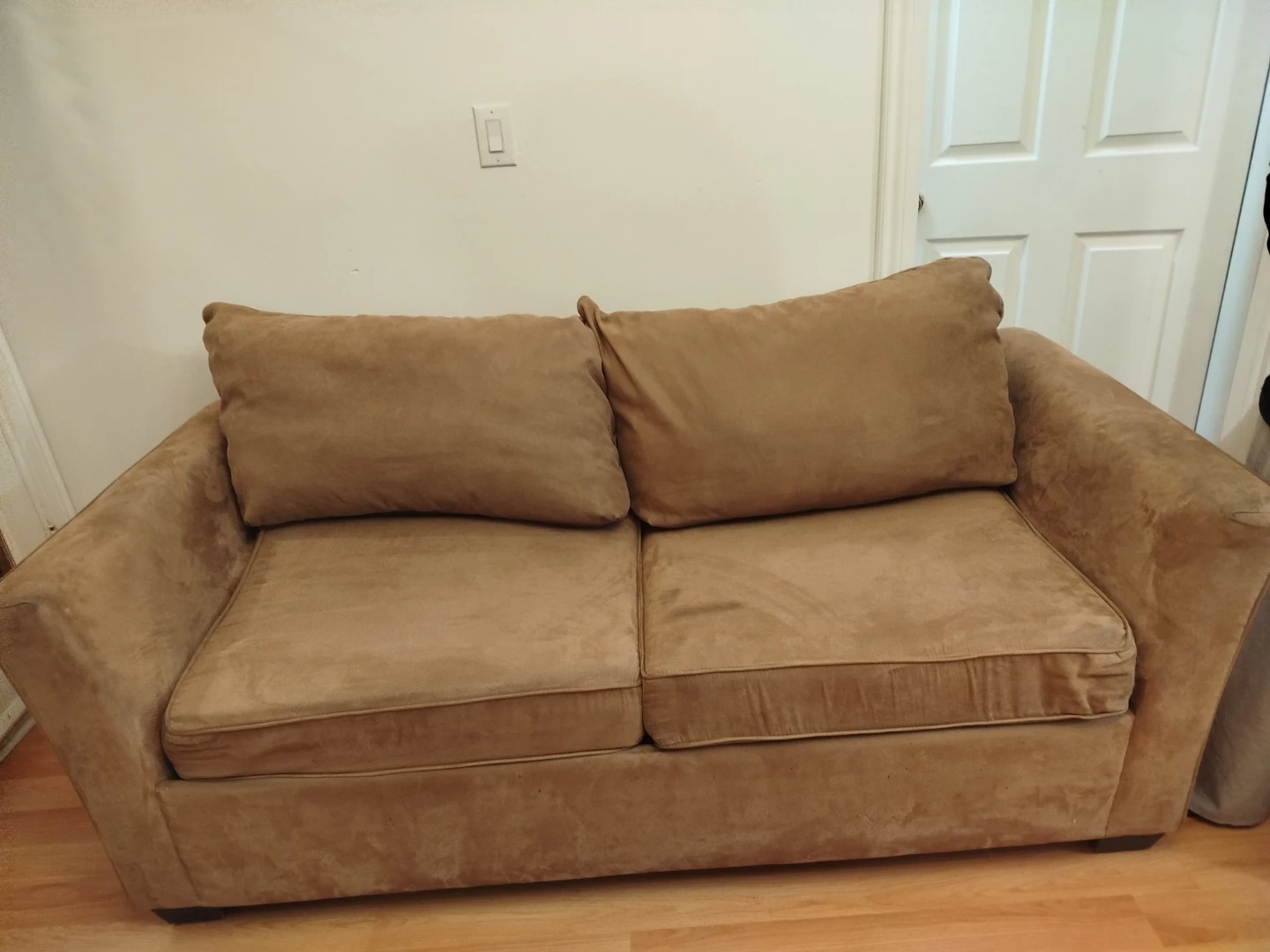 Brown Suede Loveseat Sofa Bed