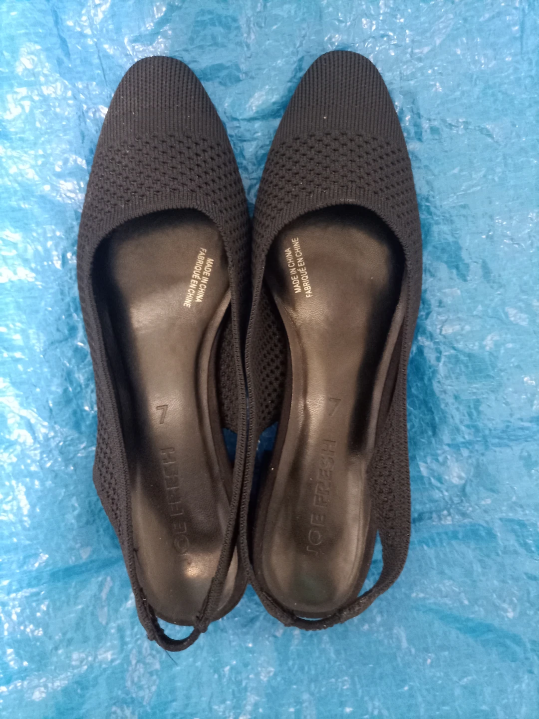 Joe Fresh Black Knit Slingback Heels Size 7 - photo 4