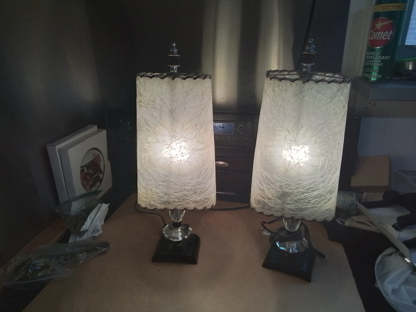 MCM parchment shade lamps  by the Bradley & Hubbard M. C.