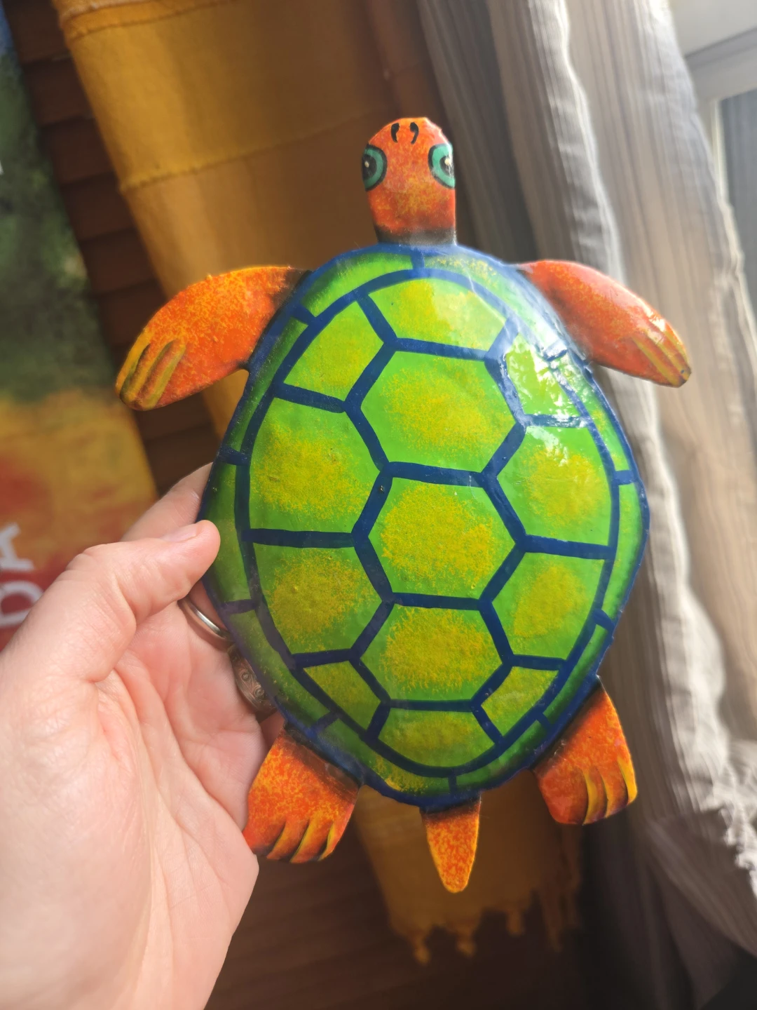 Hand-painted metal turtle - photo 3