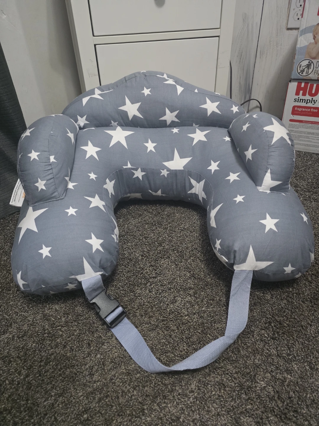 Grey Star Print Nursing Pillow