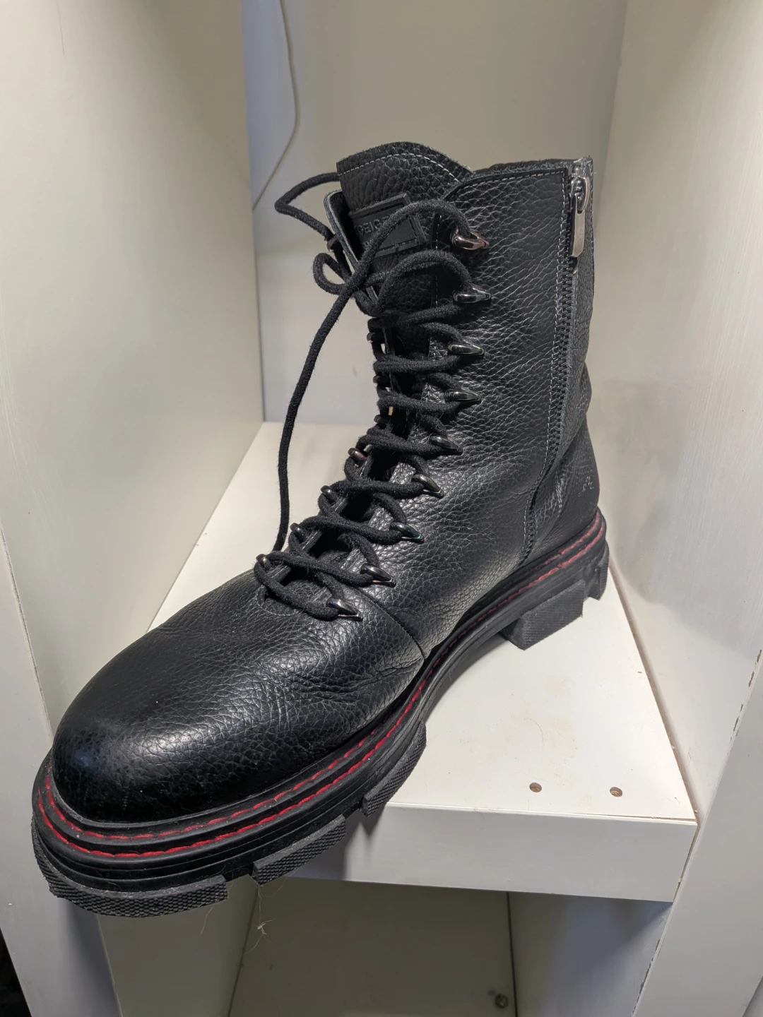 Kurt Geiger London Black Leather Lace-Up Combat Boots - photo 4
