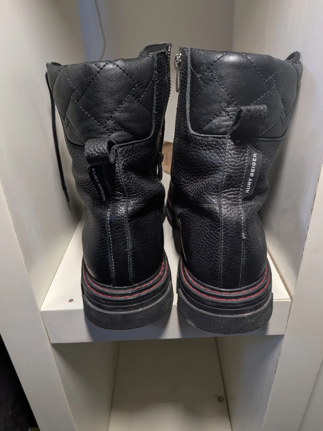 Kurt Geiger London Black Leather Lace-Up Combat Boots - photo 5