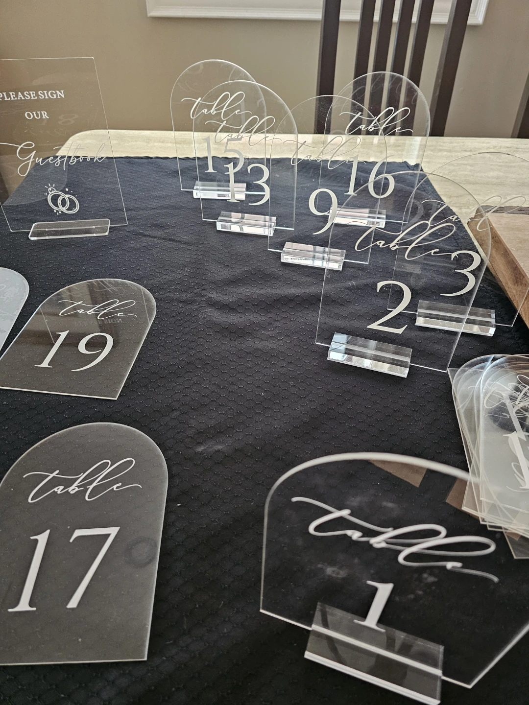 High quality Wedding - Clear Acrylic Table Numbers with Stands - photo 2