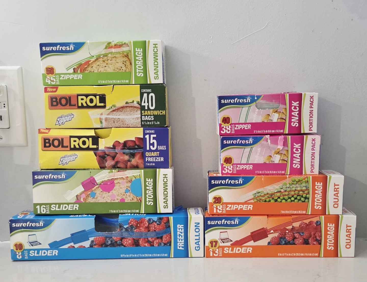 SureFresh & BOL ROL Storage, Sandwich, Snack & Freezer Bags