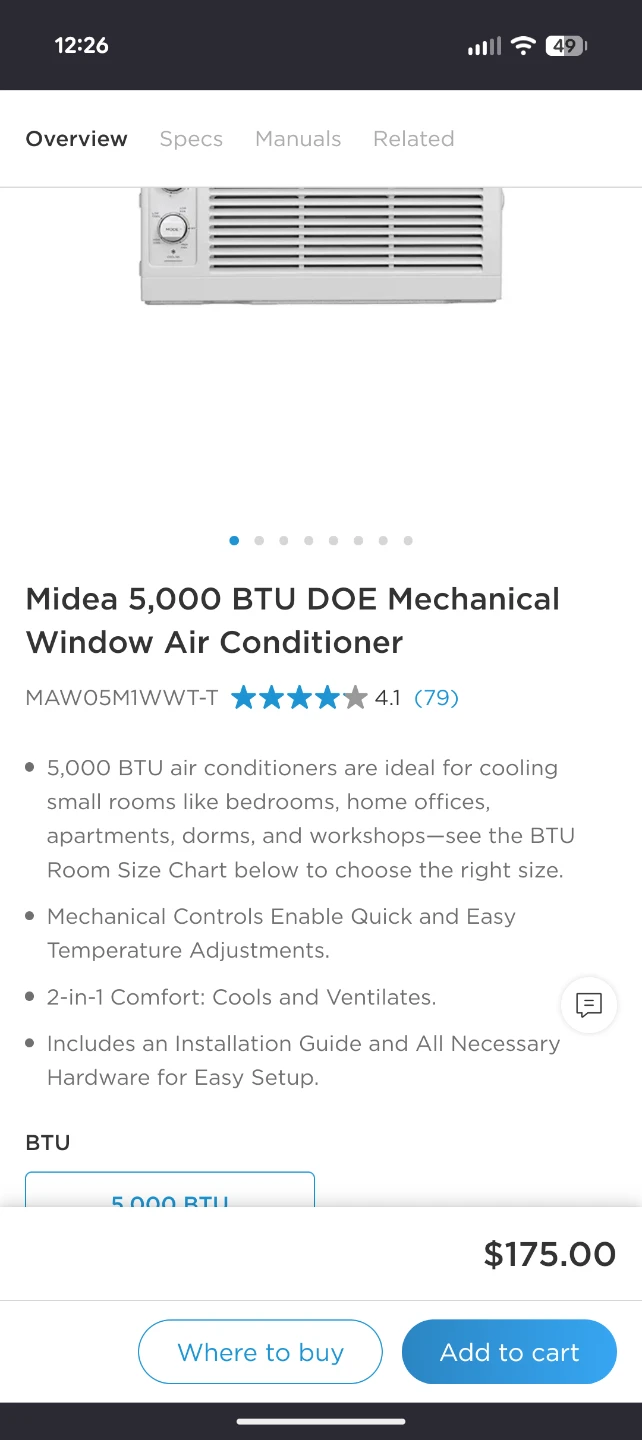 Small Midea window AC Unit - photo 5