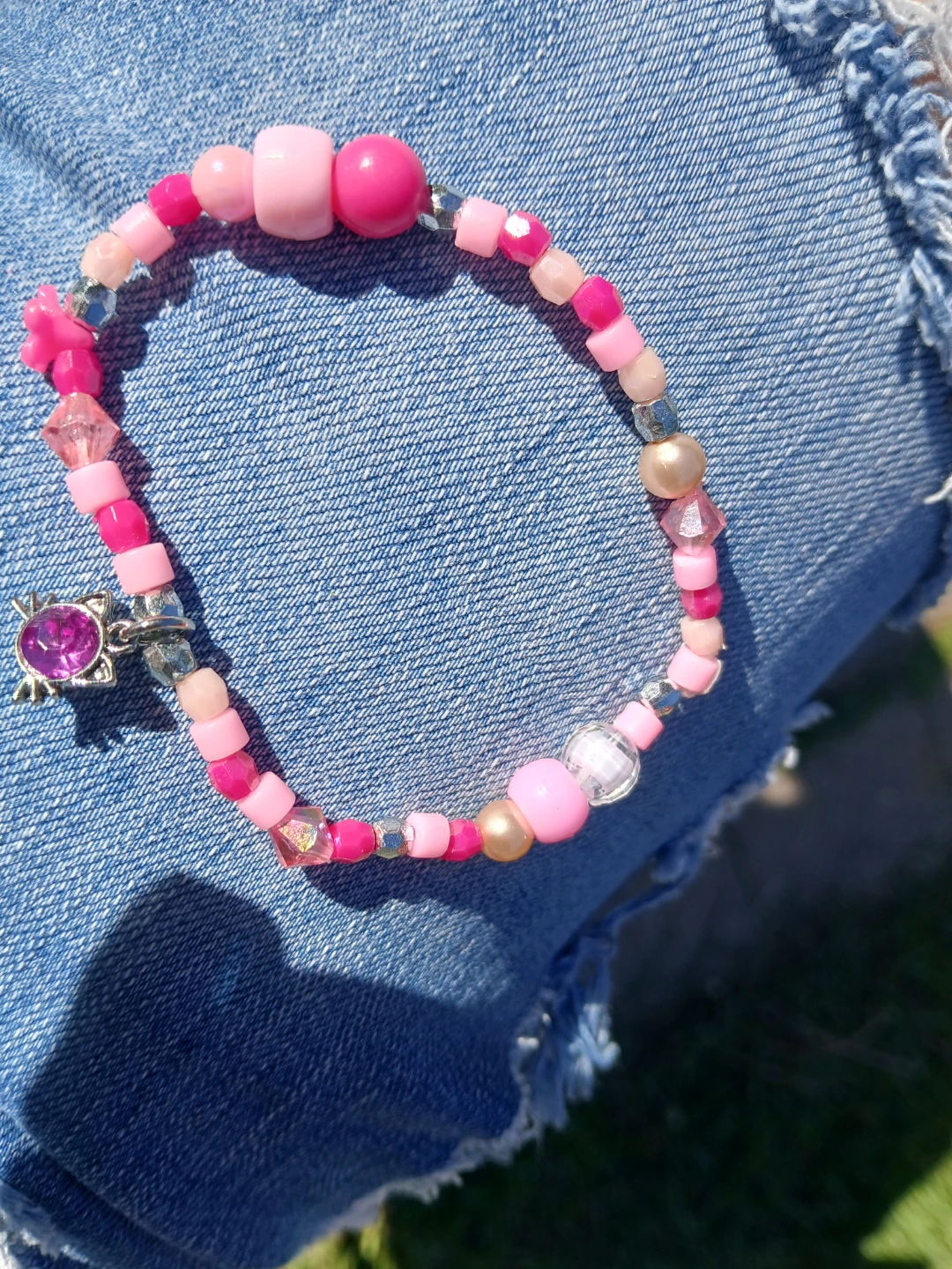 Handmade Beaded Bracelets with cat charms - photo 2