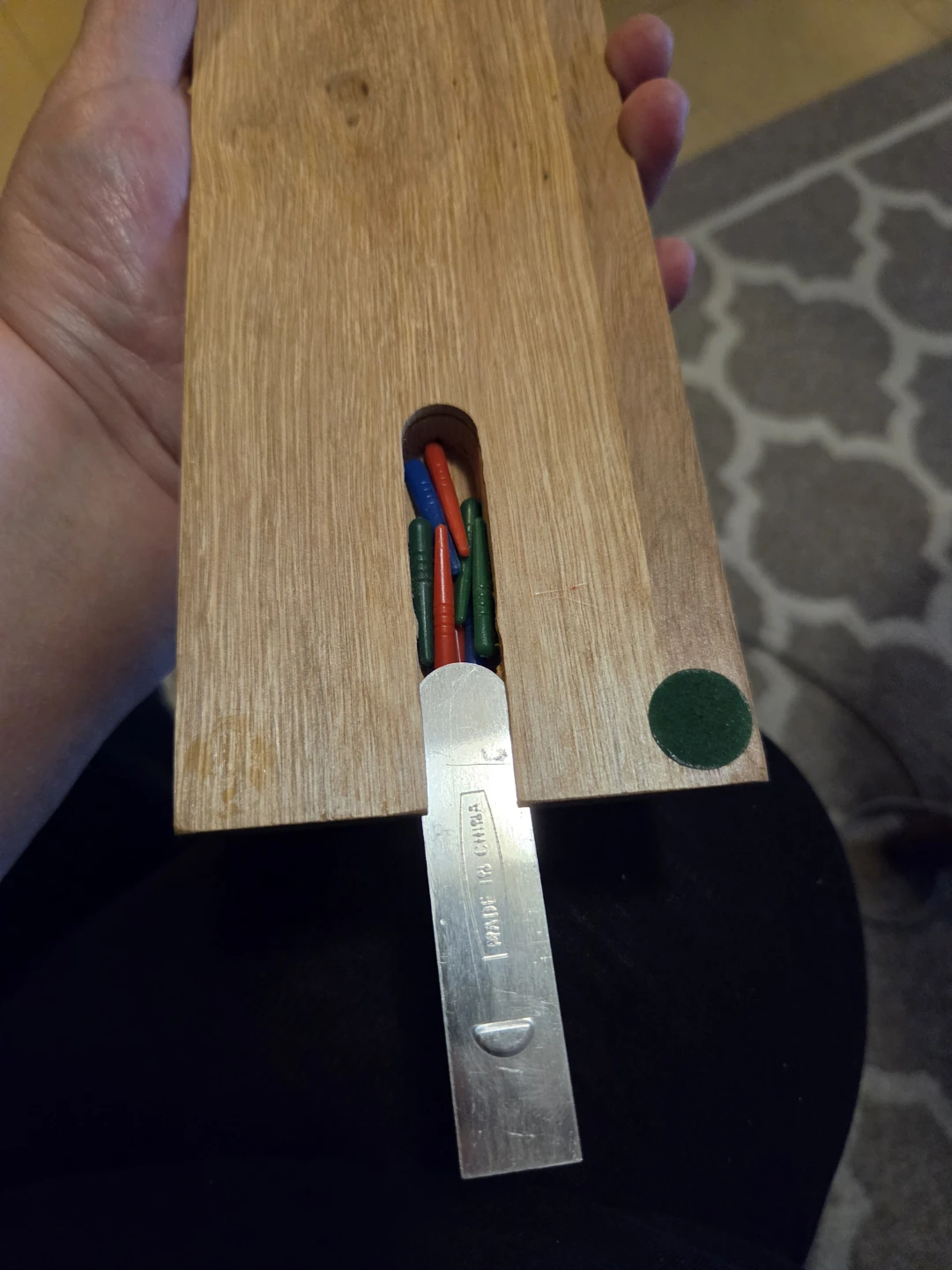 Wooden Cribbage Board with Peg Storage - photo 3