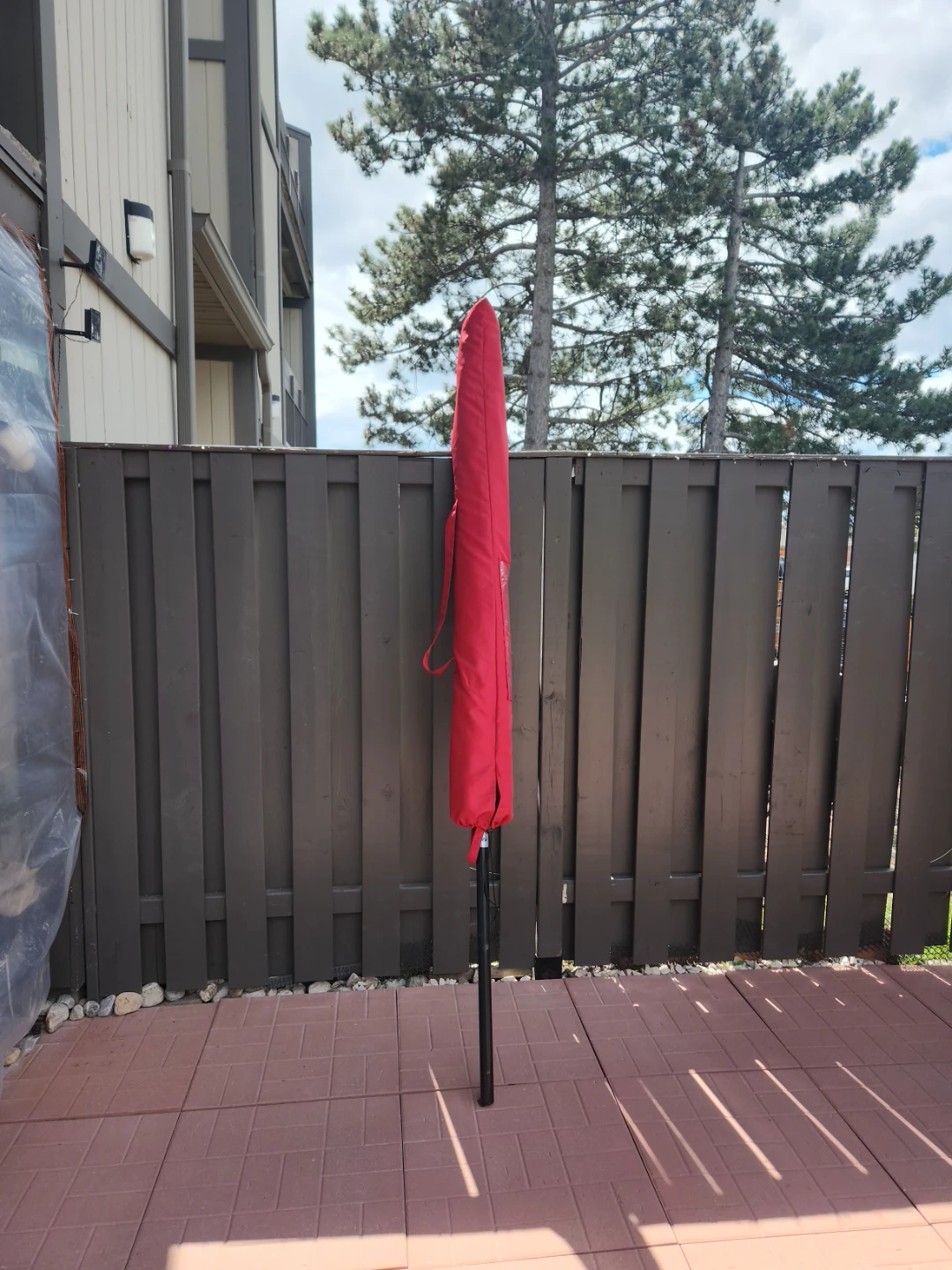 Red Patio Umbrella with Cover