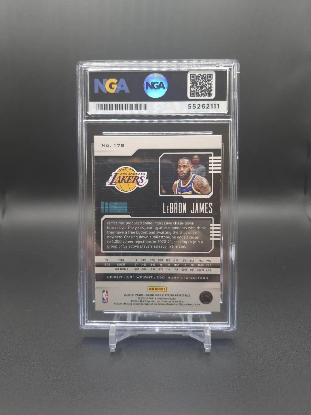 2020-21 Panini Chronicles LeBron James Playbook Card GEM MT 10 - photo 2
