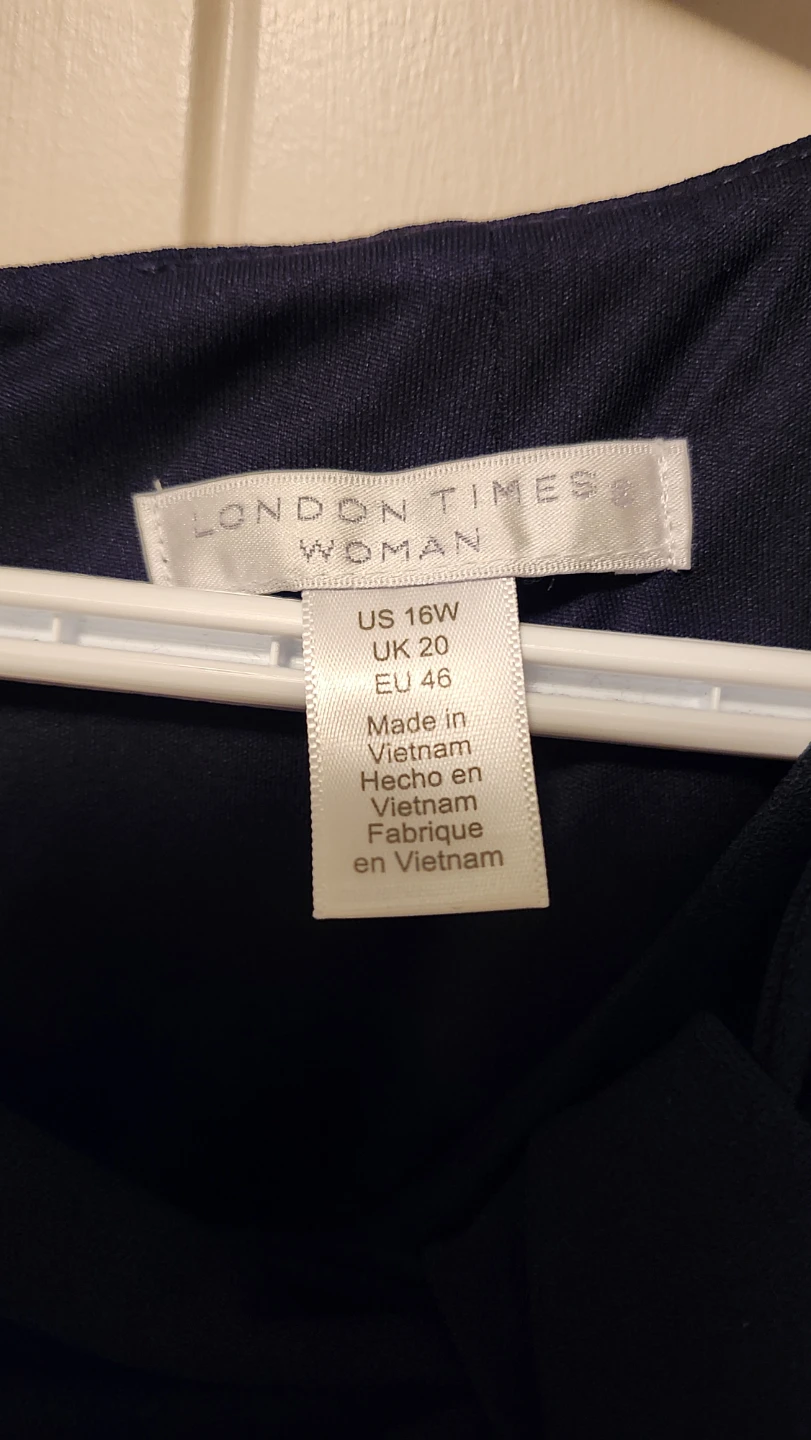 London Times Navy Blue Dress - Size 16W - photo 3
