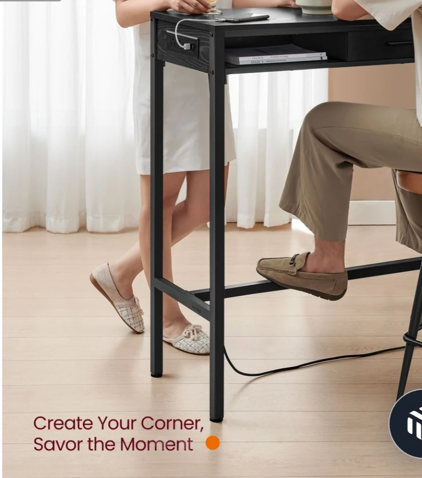 Black Standing Desk with Built-in Charging Station - photo 4