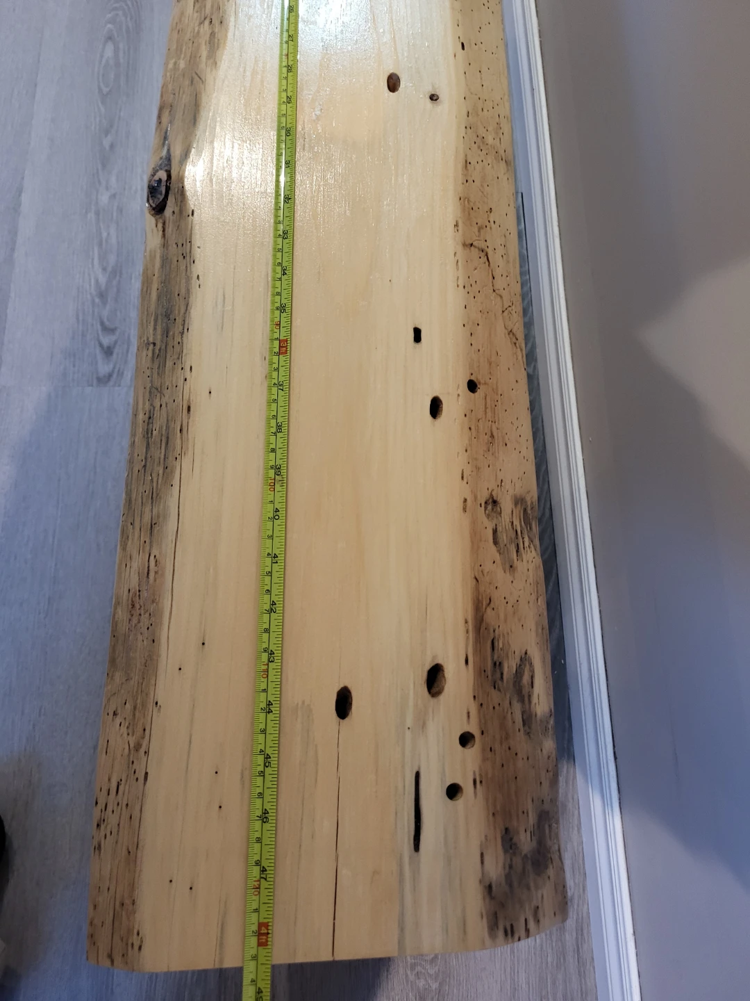 Live Edge Wood Bench with Black Metal Legs - photo 3