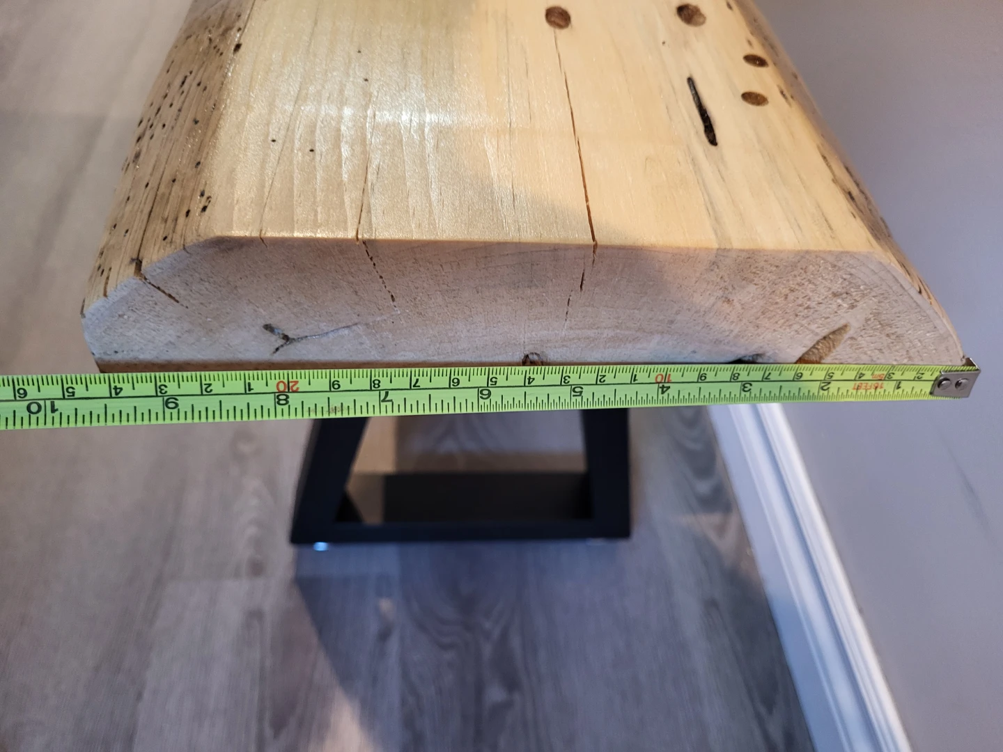 Live Edge Wood Bench with Black Metal Legs - photo 5