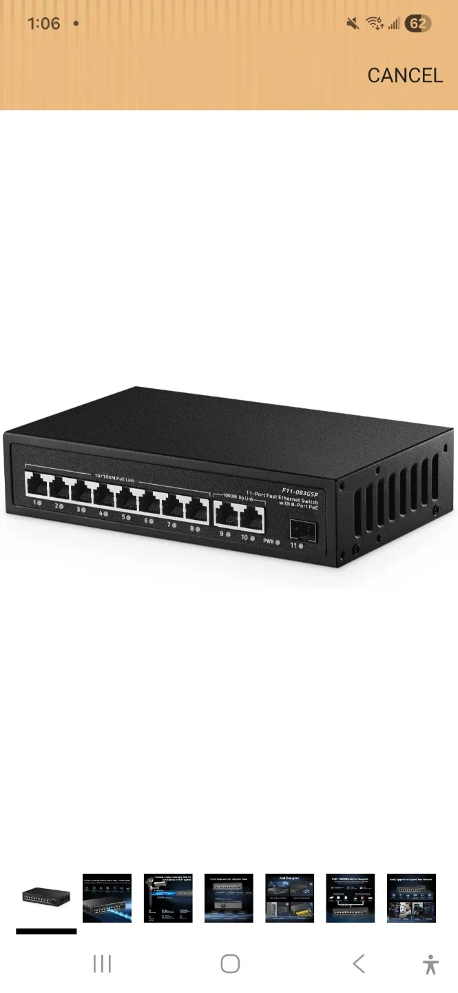 11-Port PoE Switch with 3-Port Uplink