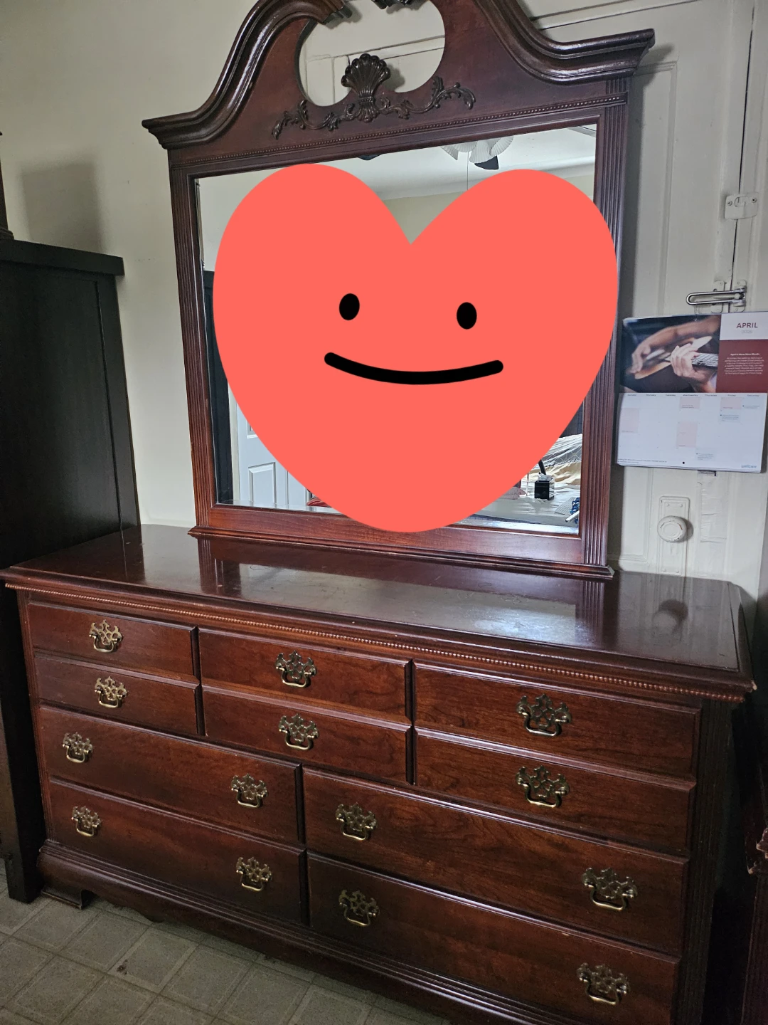 American Drew Cherry Dresser with Mirror