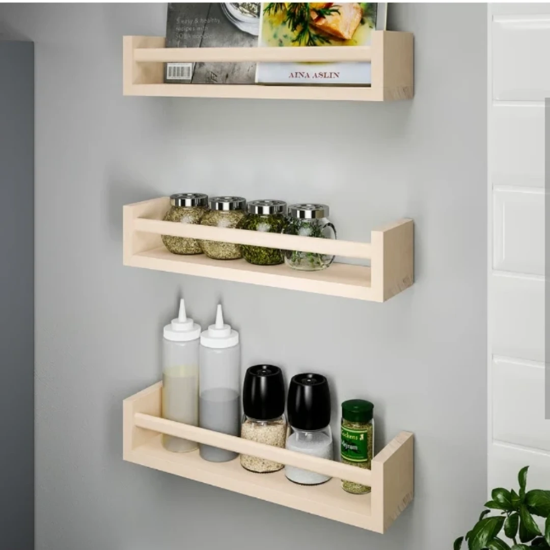 Wooden Wall Mounted Bookshelf Set (3)