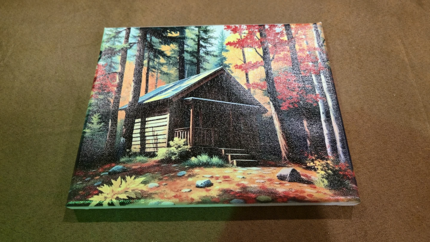 Canvas Print - Cabin in Fall Forest