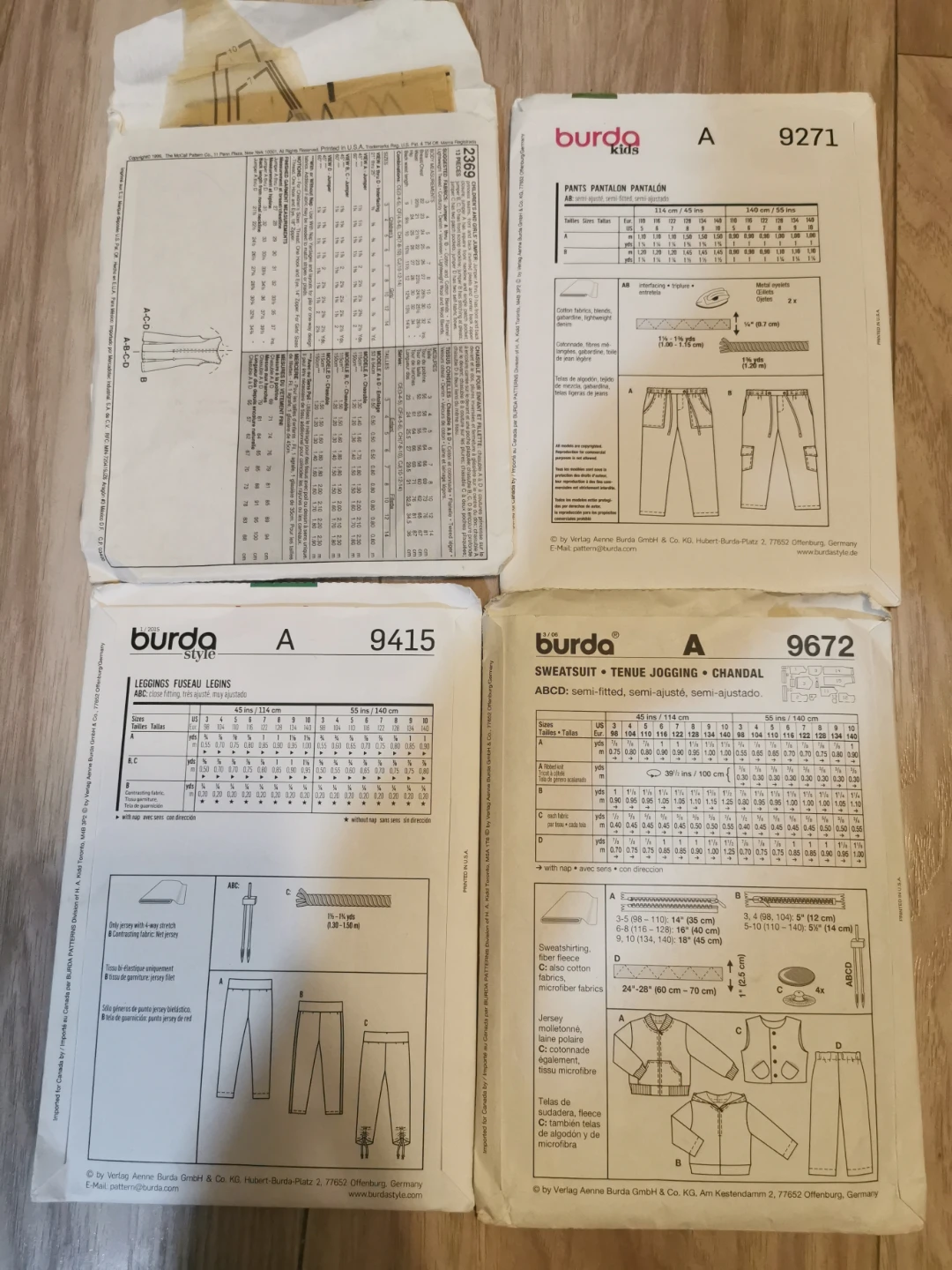 Bundle of 4 Kids Sewing Patterns: McCalls & Burda - photo 2