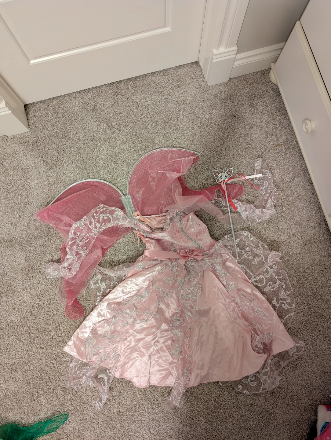 Pink Fairy Dress with Wings and Wand