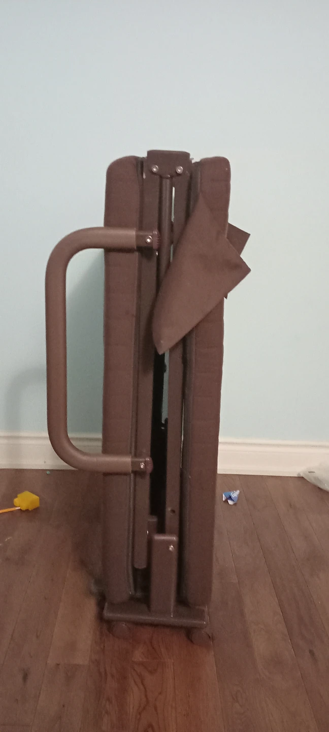 Portable Brown Folding Bed/ Chair with Wheels - photo 4