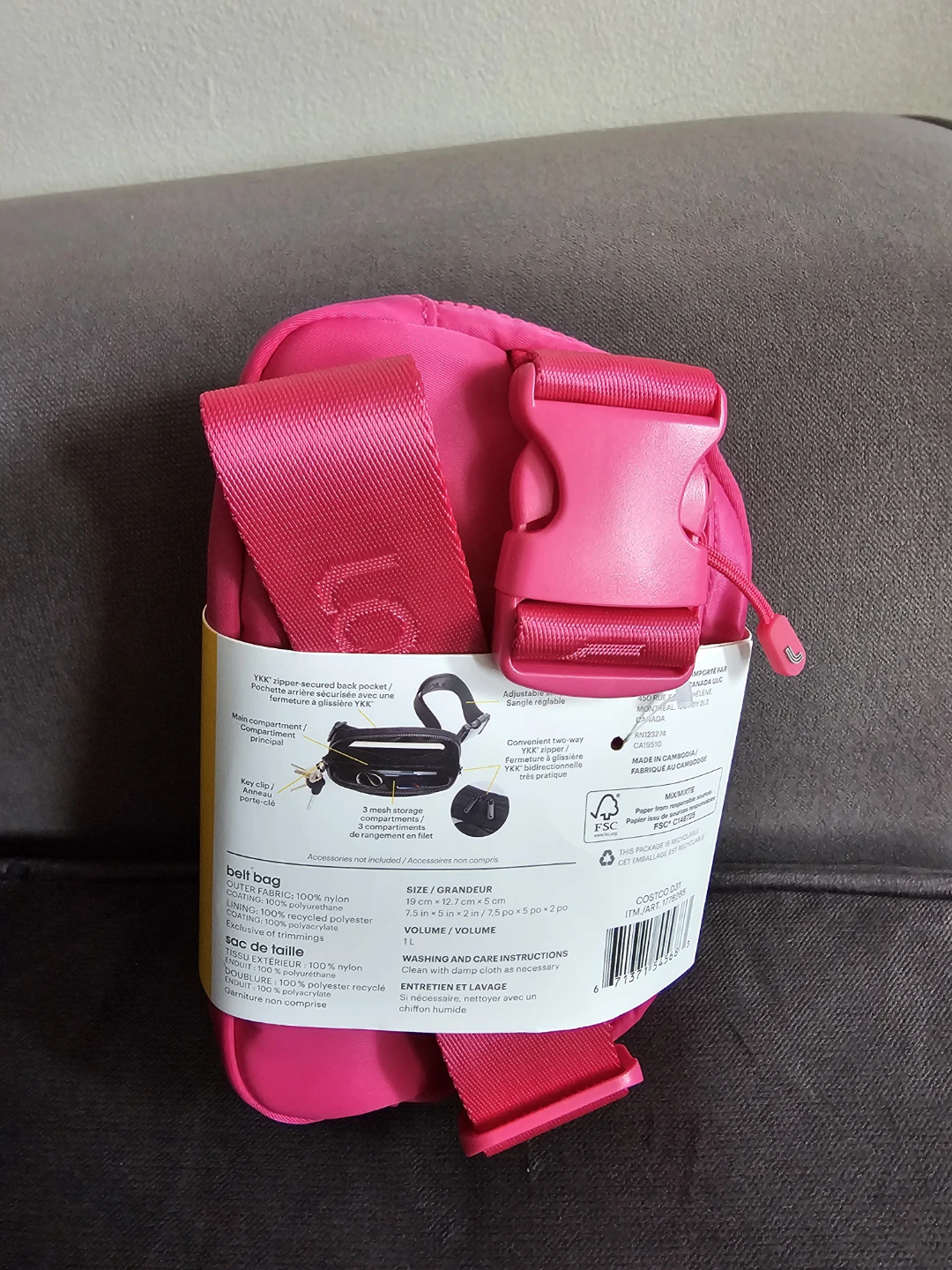 Lolë Unisex Belt Bag, Hot Pink - photo 2