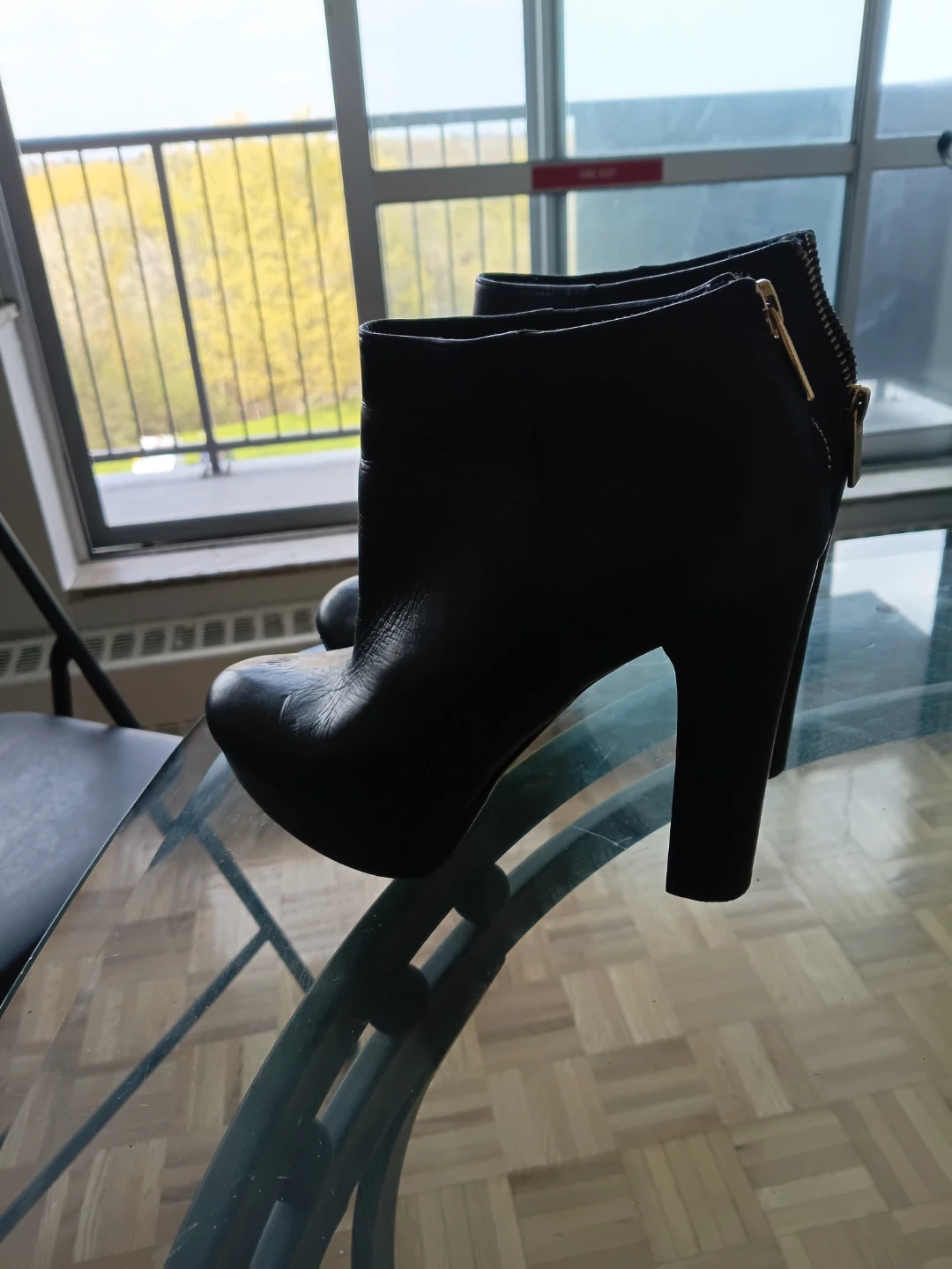 Michael Kors Black Leather Platform Ankle Boots