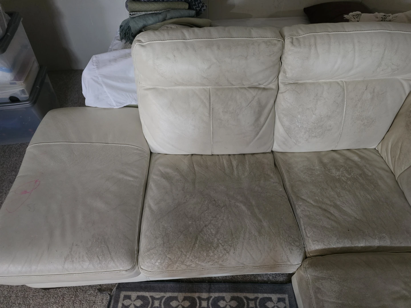 White Leather Sectional Sofa