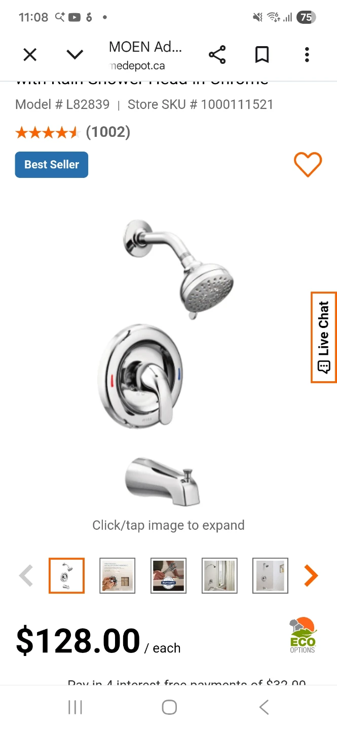 MOEN Adler Tub and Shower Faucet - L82839