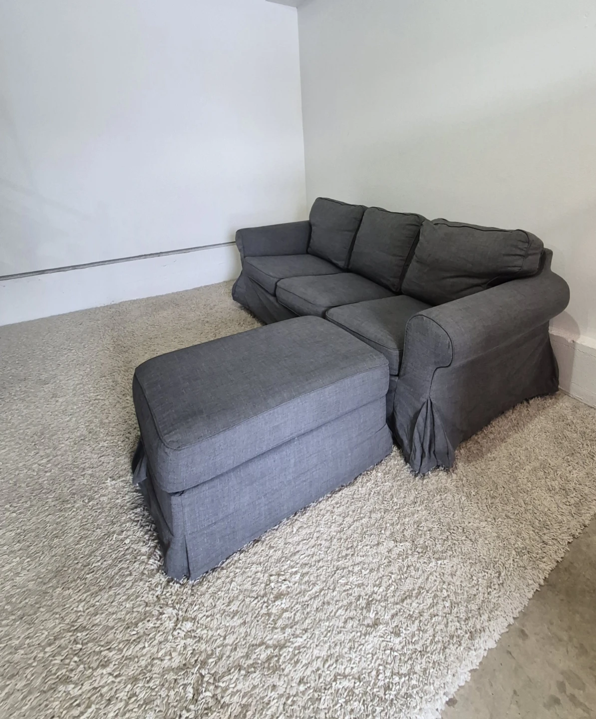 Ikea Ottoman Ektorp 3 Seater Sofa Couch with Storage Ottoman - photo 4