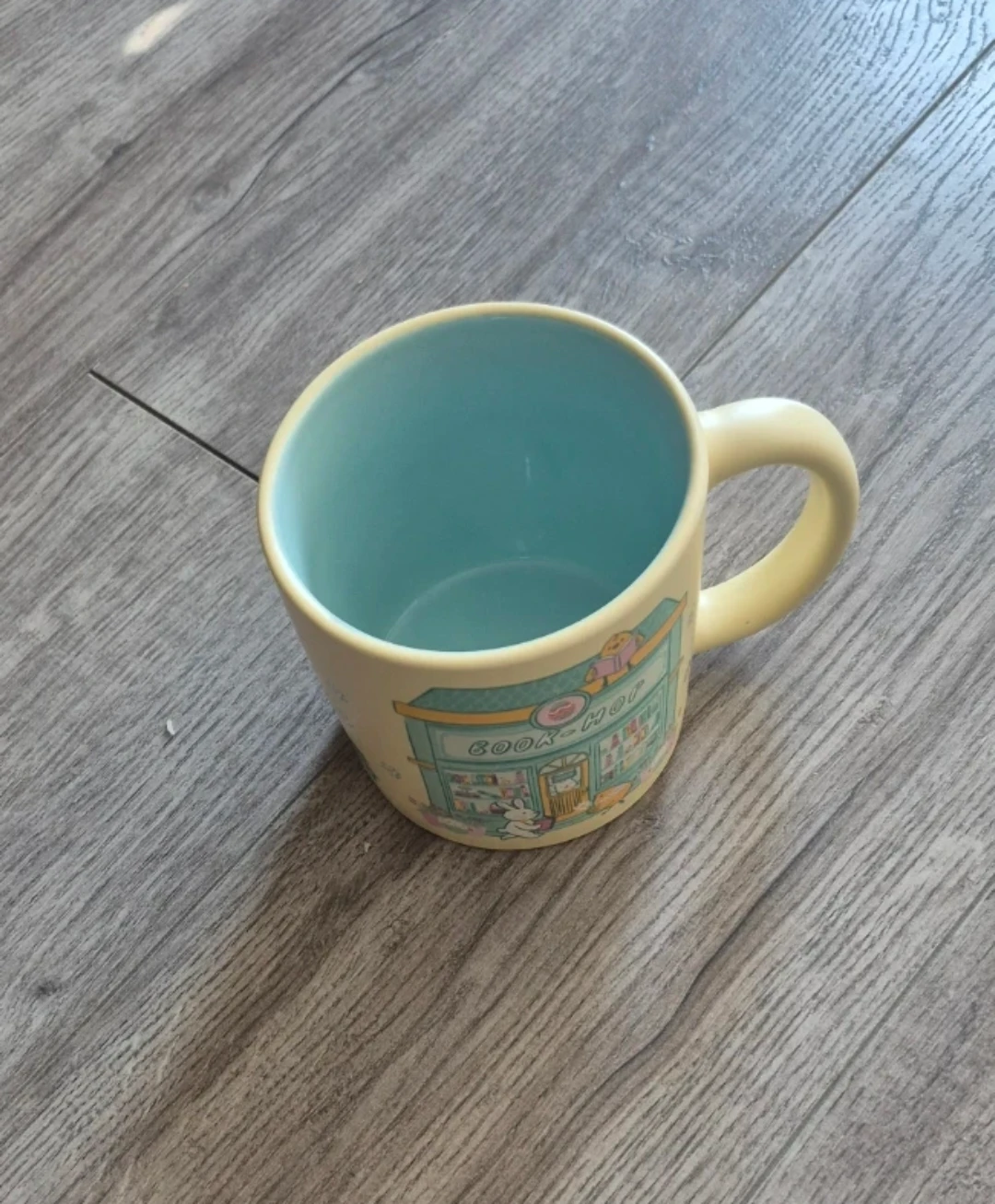 Cute Yellow Mug with Blue Interior