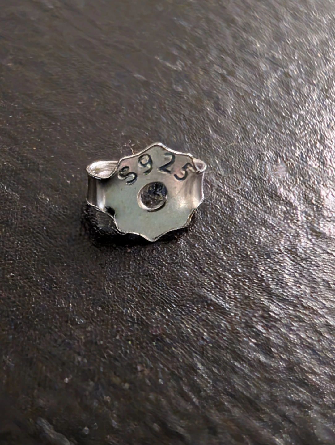 Silver Tone Stud Earrings with Purple Stones - photo 2